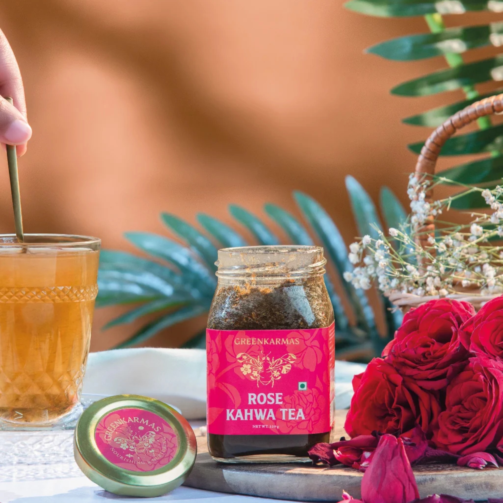 Rose Kahwa Tea -Ayurvedic by GreenKarmas | Tooffi