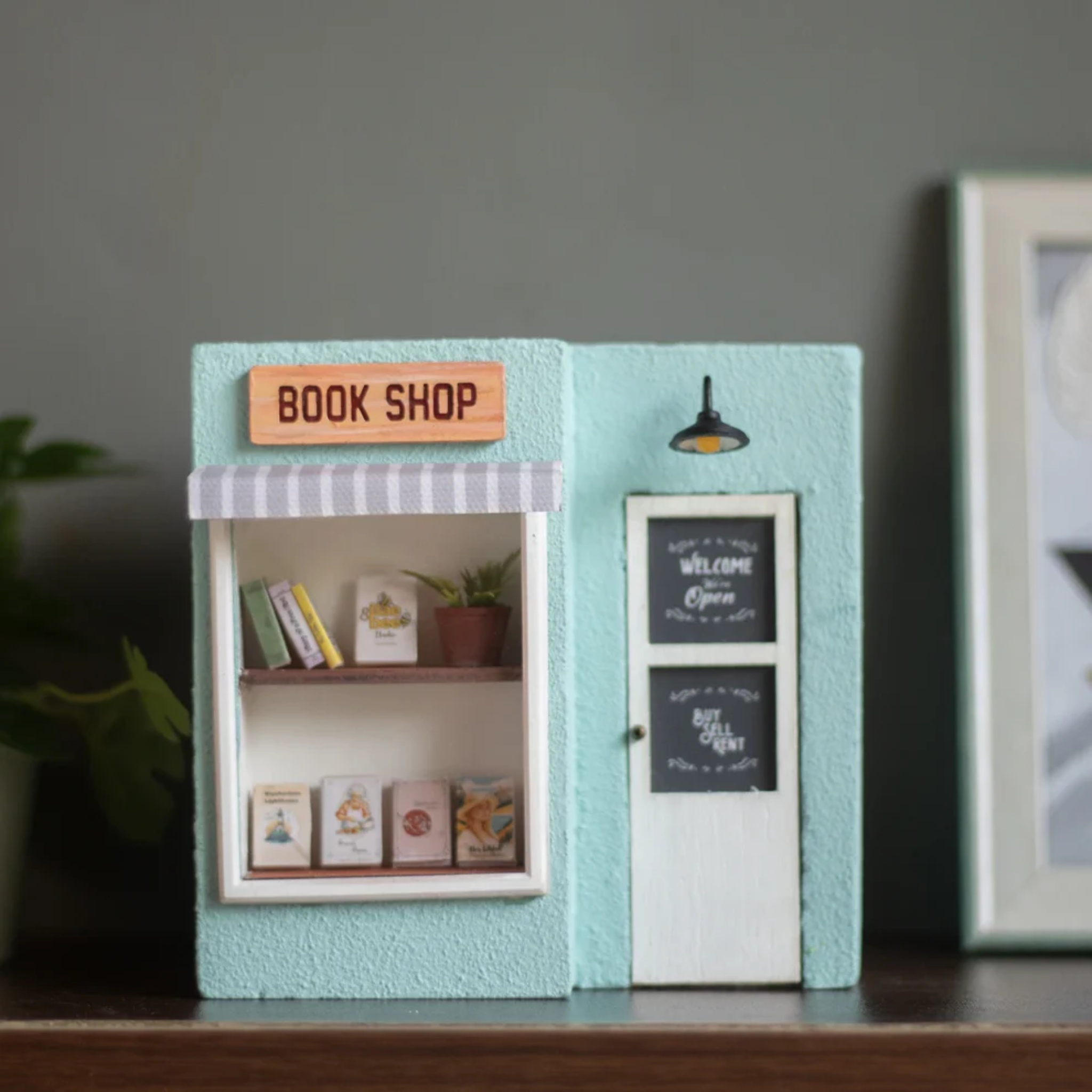 Handmade Book Shop Planter (Vintage Blue) by Bae & Bee studio | Tooffi