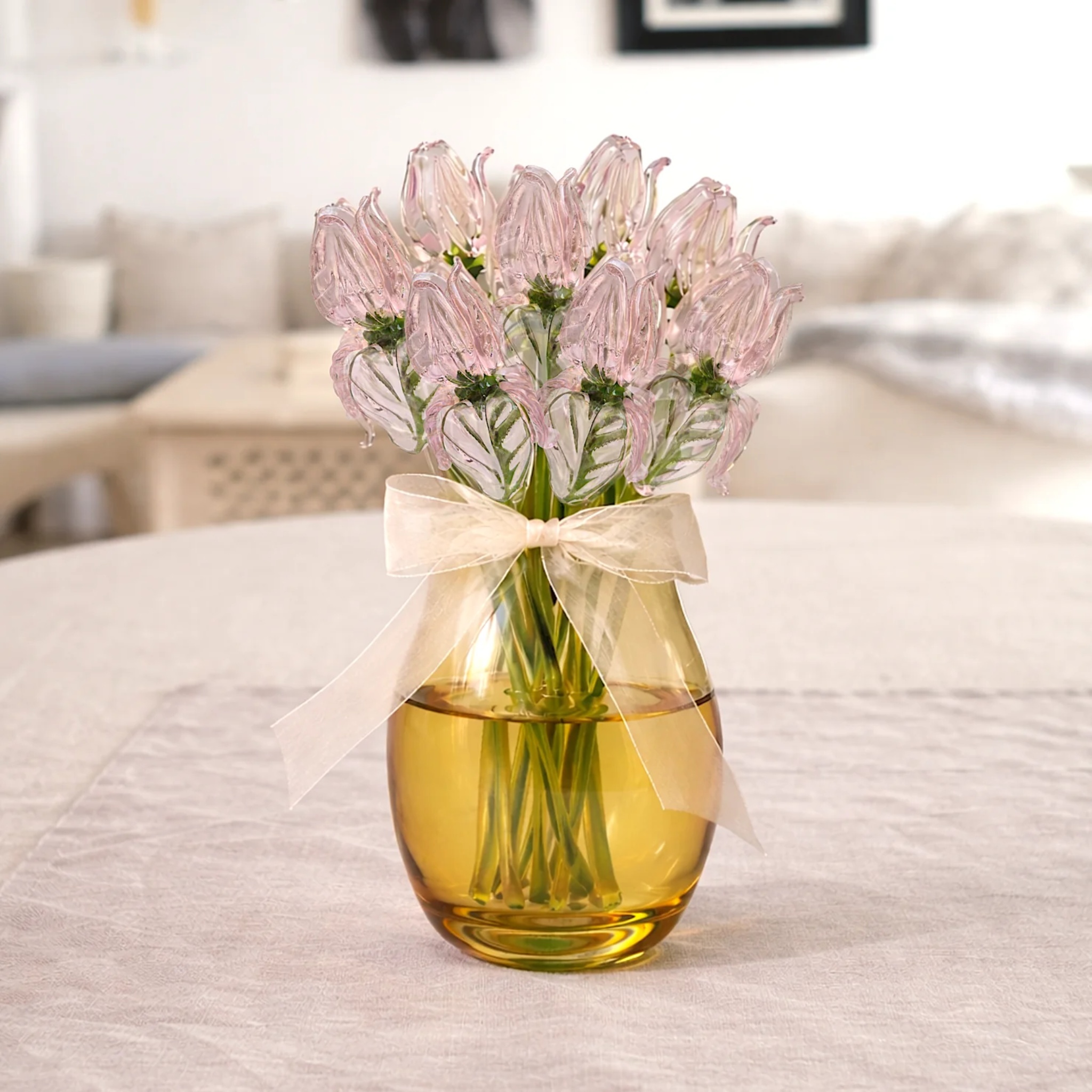 The Blush Sonata (Set of 8 Glass Roses ) by RUSTIC HORSE GLASS STUDIO | Tooffi