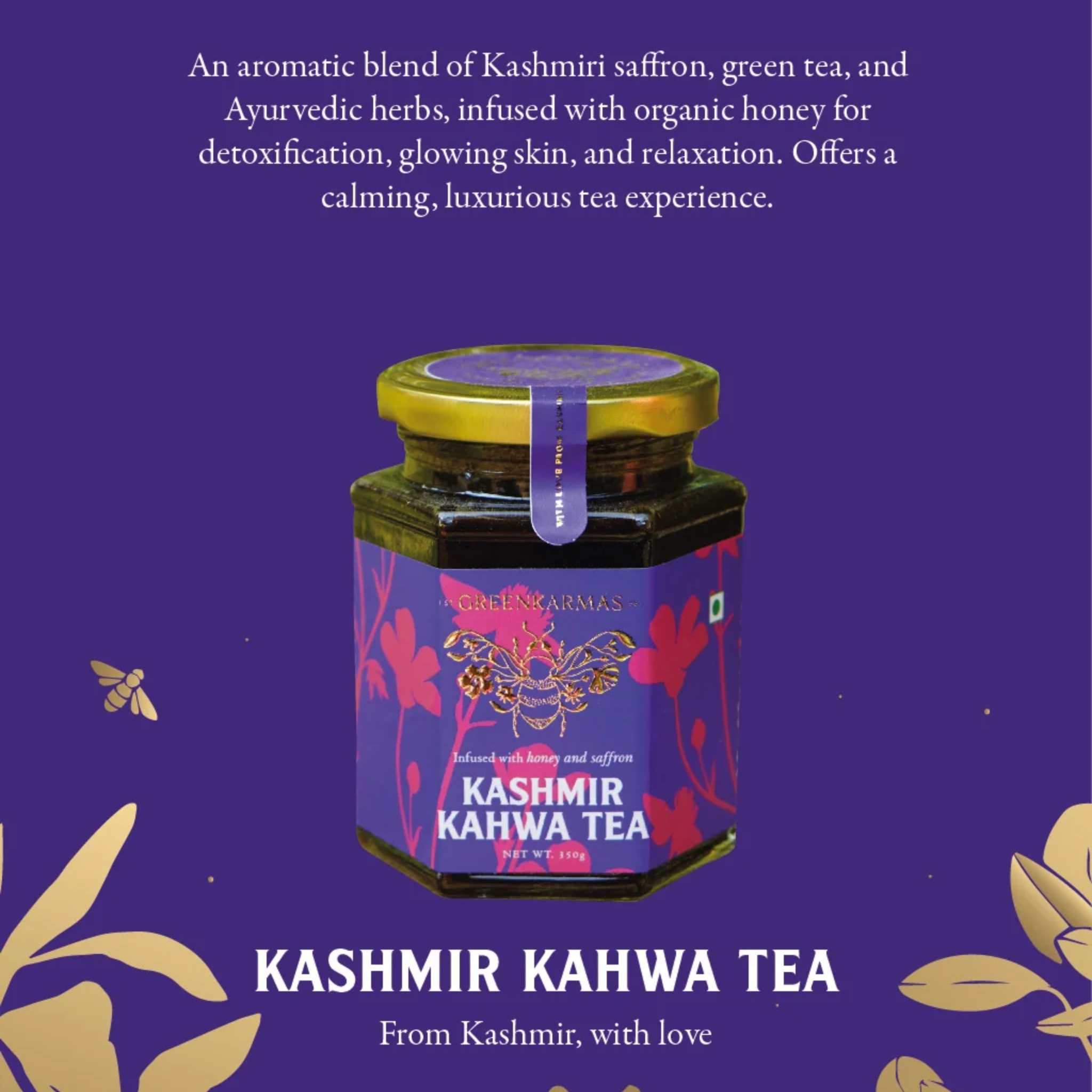 Kashmir Kesar Kahwa Tea - Ayurvedic by GreenKarmas | Tooffi
