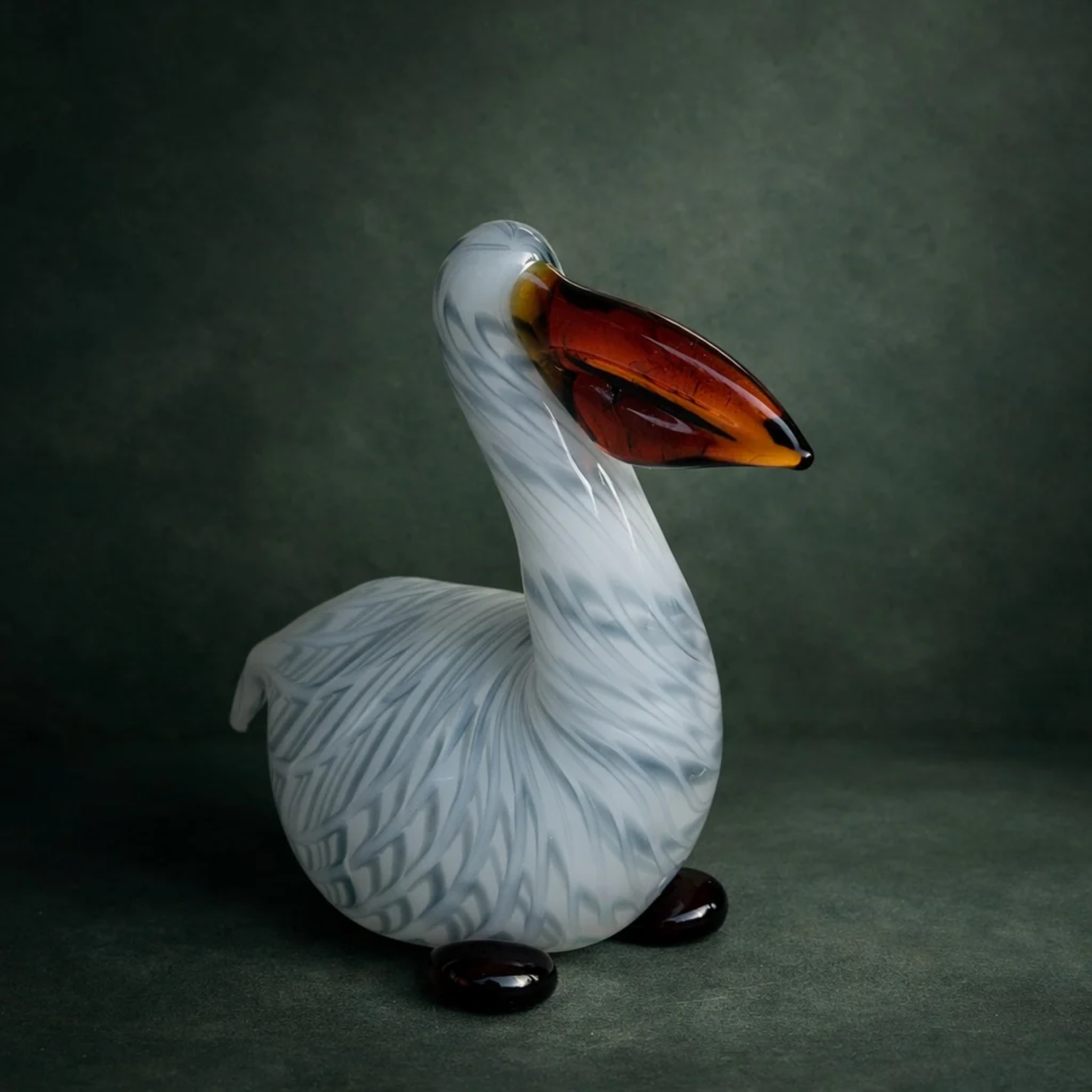 Amber Crest Pelican- Signature Series by RUSTIC HORSE GLASS STUDIO | Tooffi