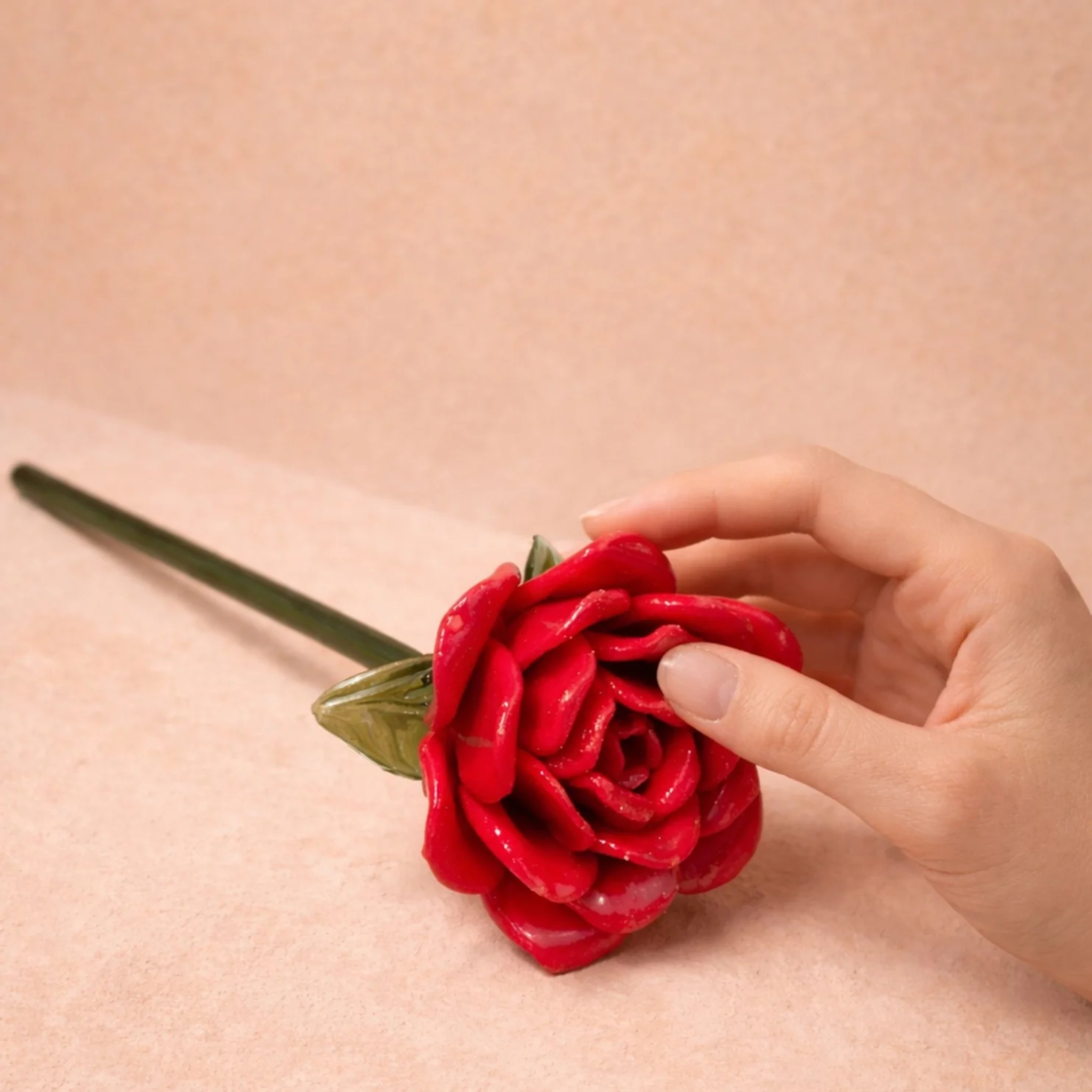 Rose Red | Eternal Bloom — Luxury Edition by RUSTIC HORSE GLASS STUDIO | Tooffi