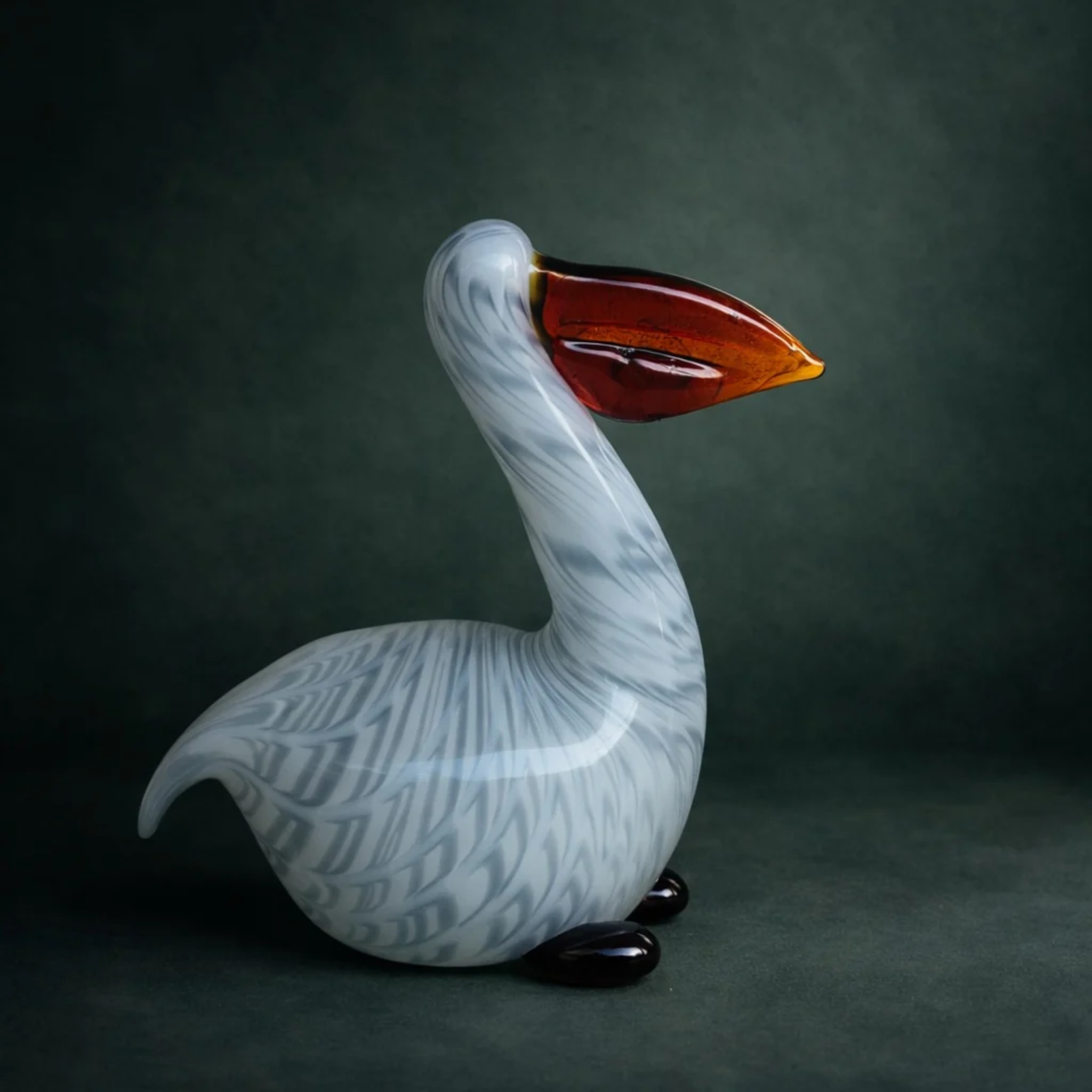 Amber Crest Pelican- Signature Series by RUSTIC HORSE GLASS STUDIO | Tooffi