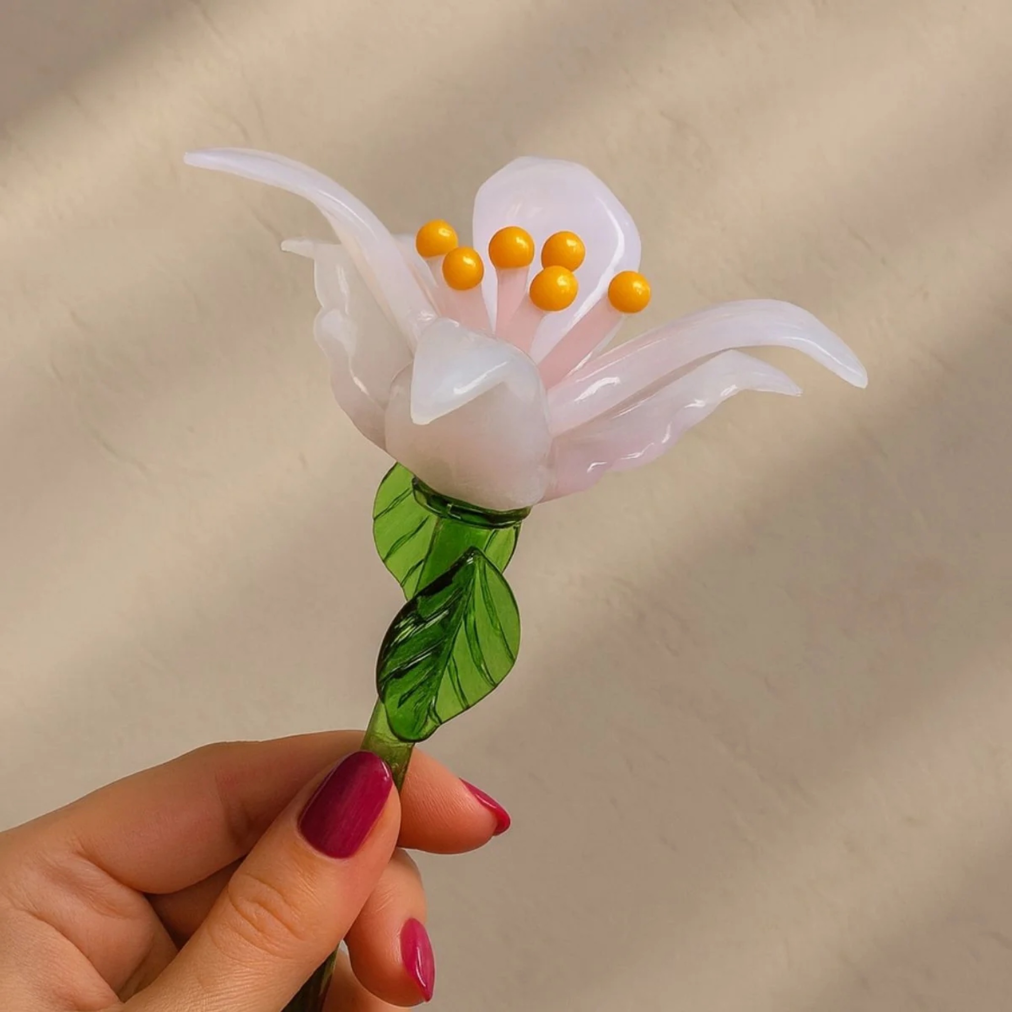 Bloom of Light – Hand-Blown Glass Lily by RUSTIC HORSE GLASS STUDIO | Tooffi