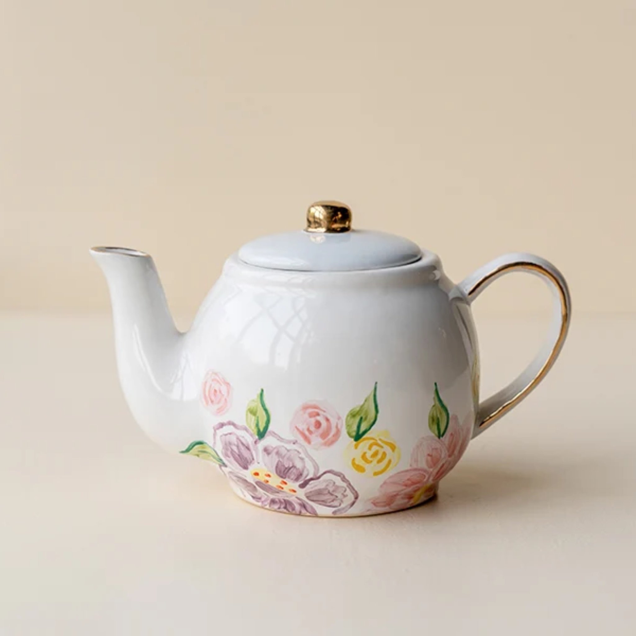 Pink Lilies Kettle by nira's ceramics | Tooffi