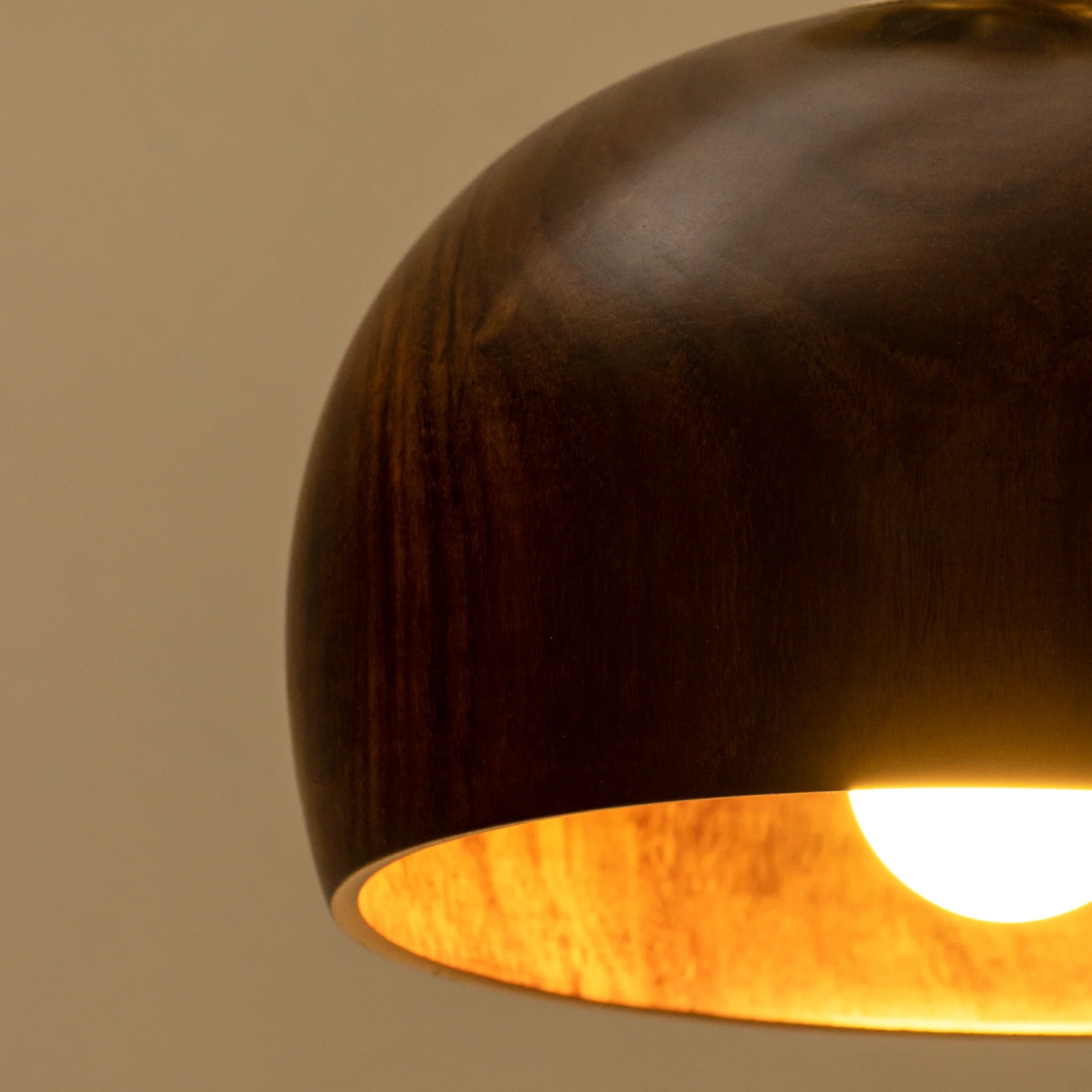 Handcrafted Kalash Brass and Wood Pendant Light 1 by Saswata | Tooffi