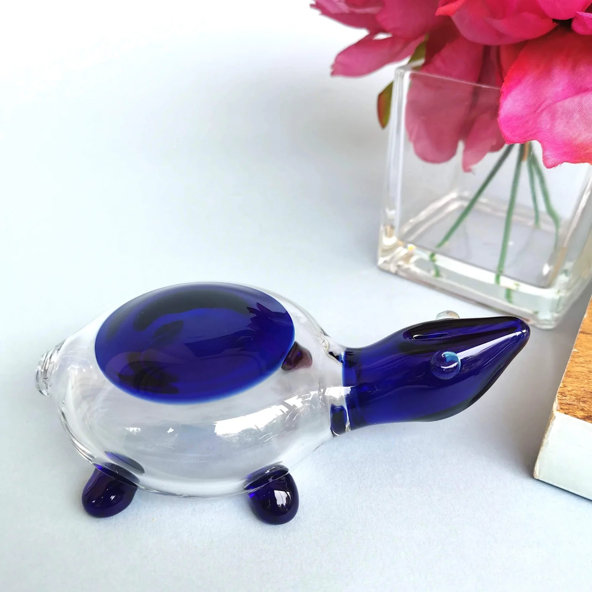 Collectible Glass Art Turtles- Blue by RUSTIC HORSE GLASS STUDIO | Tooffi