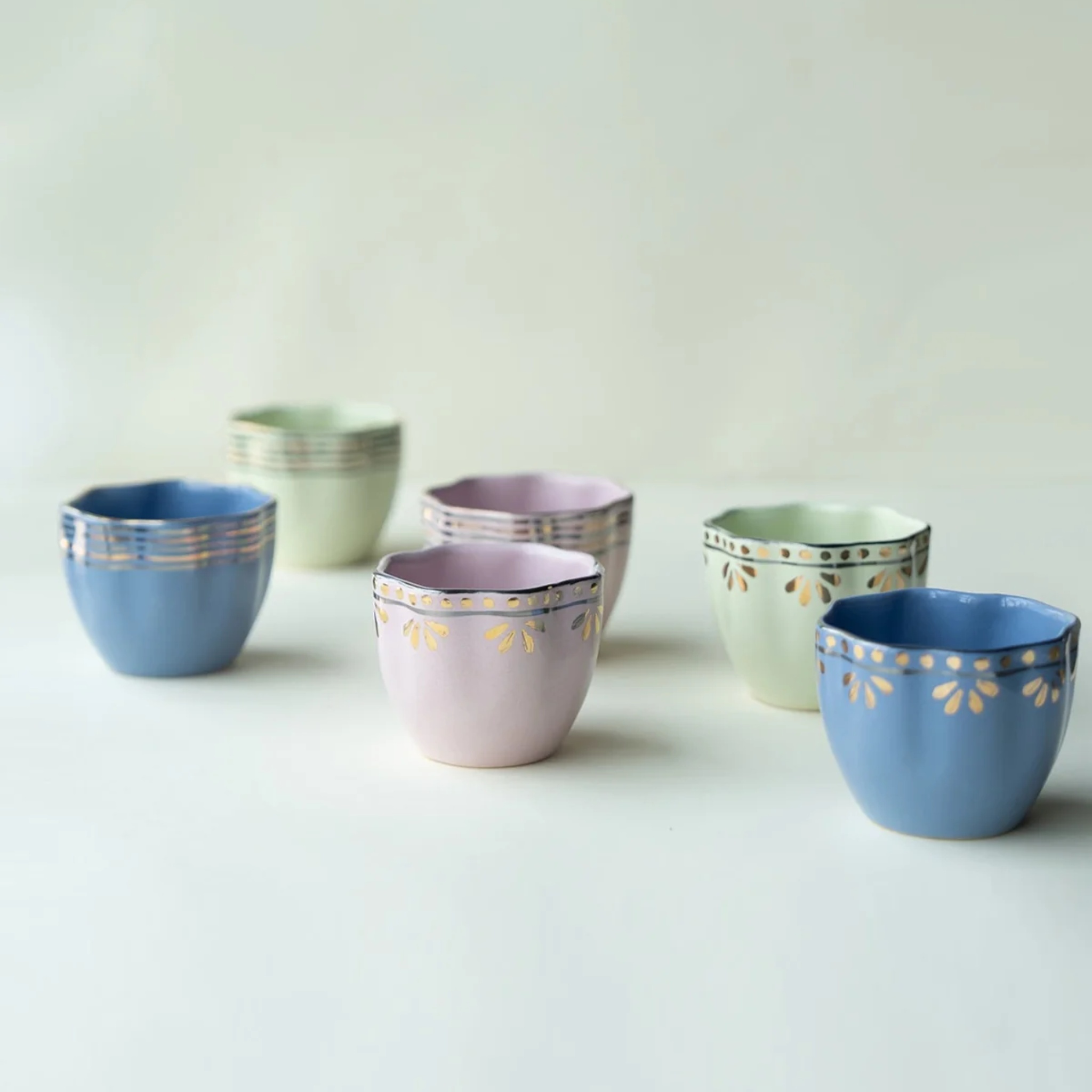 Spring glass (set of 6) by nira's ceramics | Tooffi