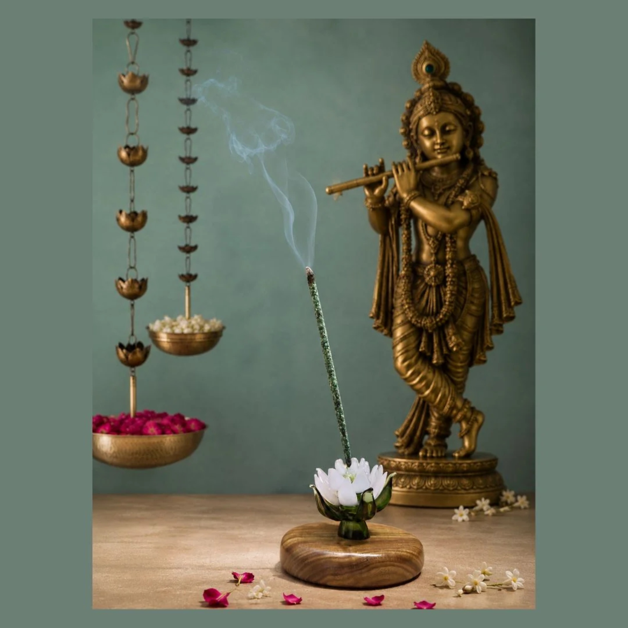 Sacred Lotus Incense Holder gift box by RUSTIC HORSE GLASS STUDIO | Tooffi