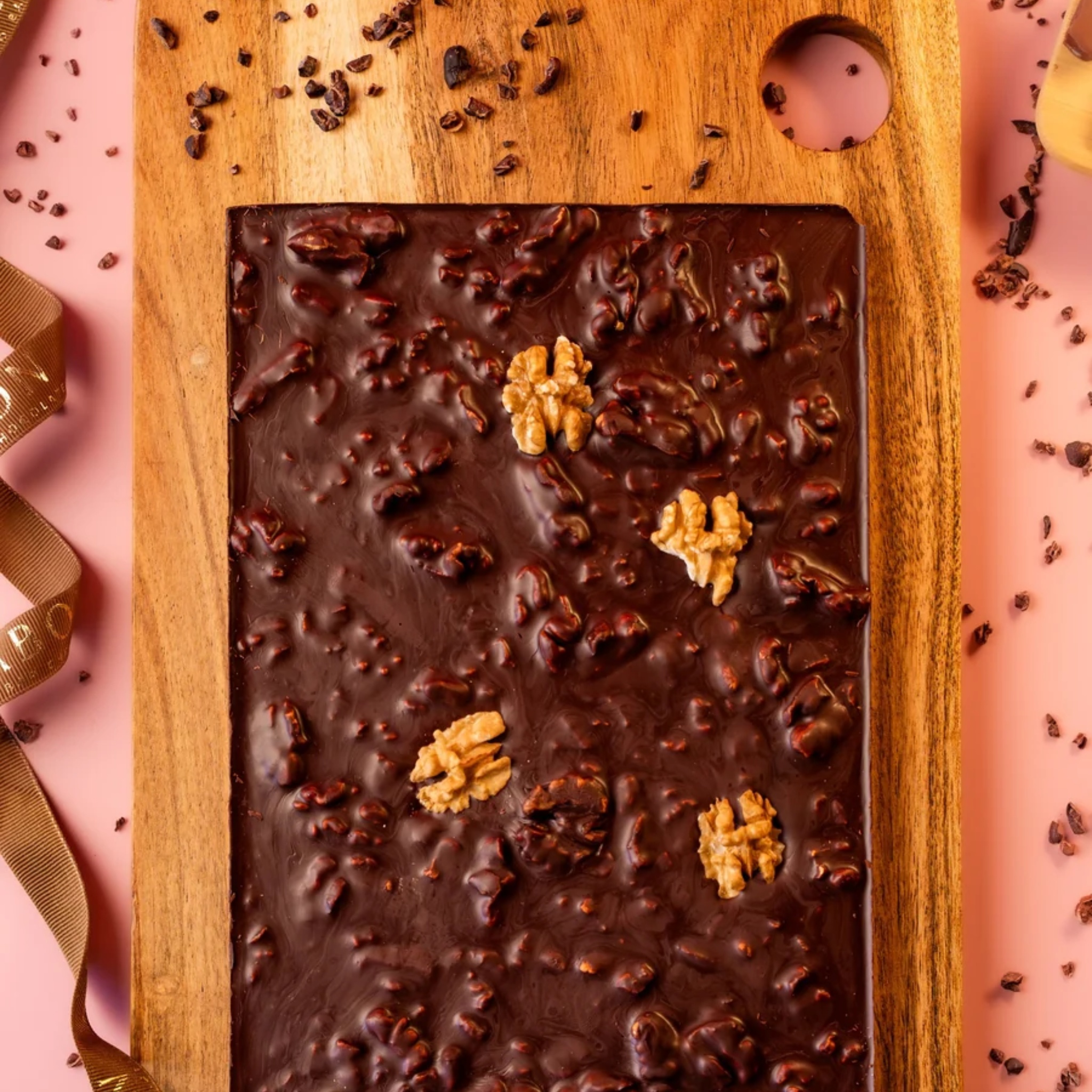 Roasted Walnut 95% Dark Chocolate Bark Gift Box by Mabon Chocolates | Tooffi