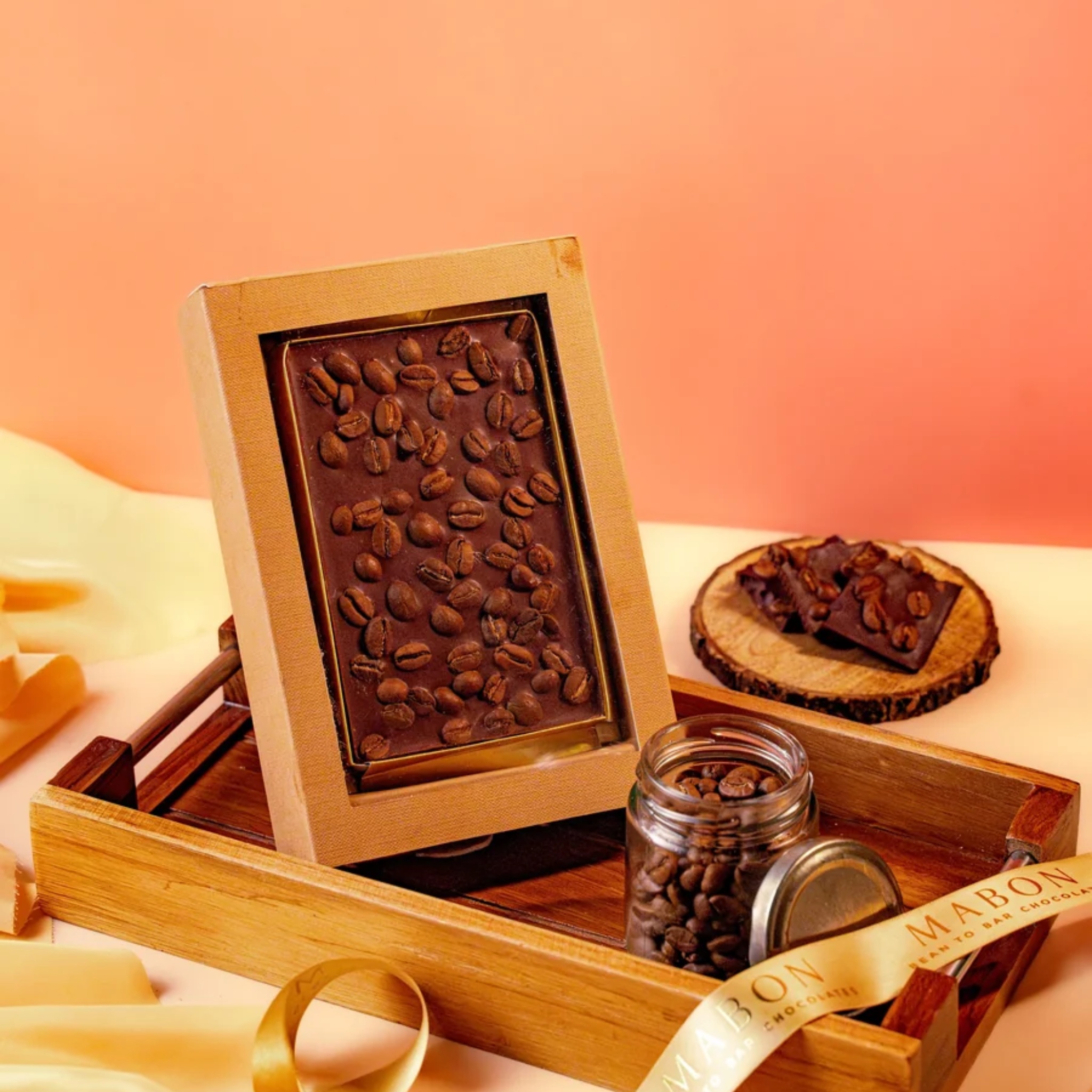 Coffee Bean 55% Dark Bark Gift Box (80g) by Mabon Chocolates | Tooffi