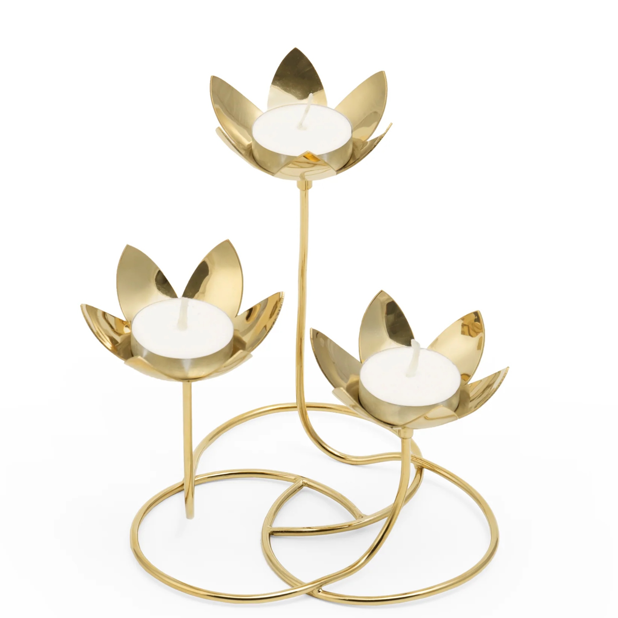 Handmade Lotus Cluster- Brass by Saswata | Tooffi