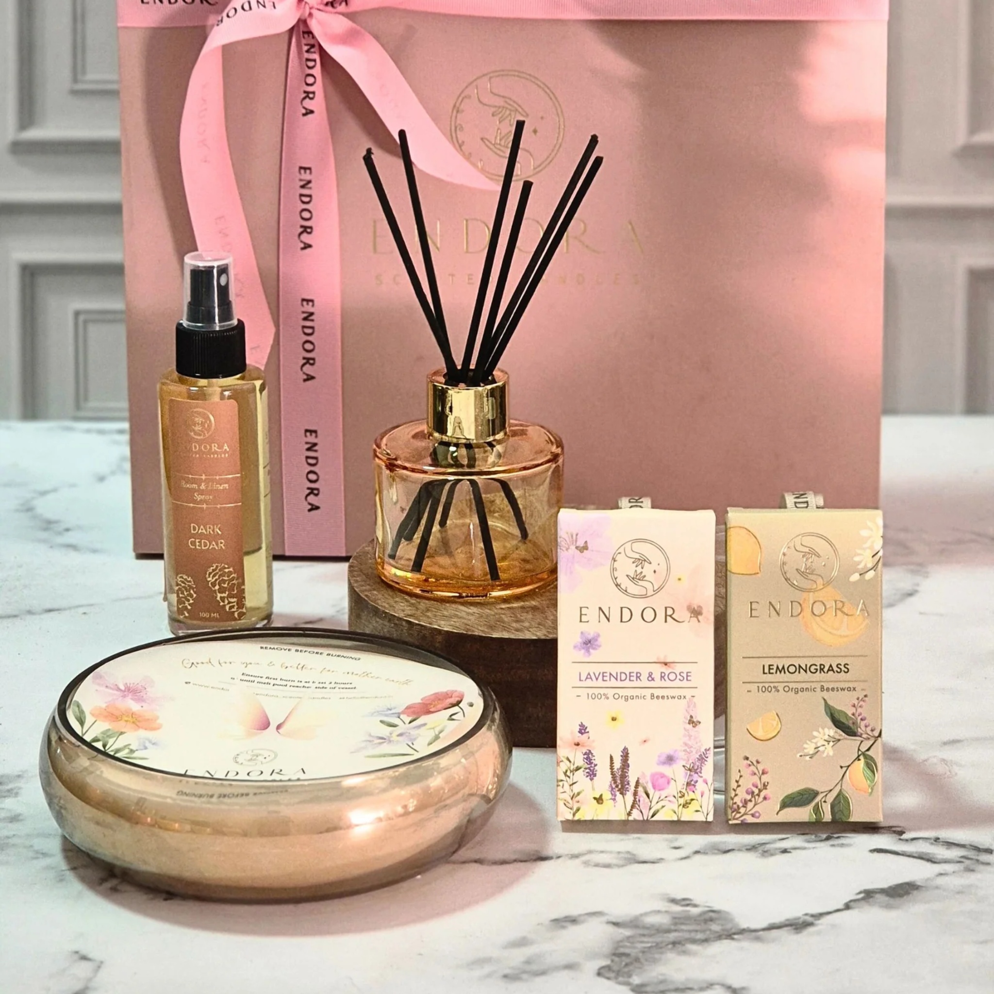 Aura of Indulgence Gift Box | Set of 6 by Endora Scented Candles | Tooffi