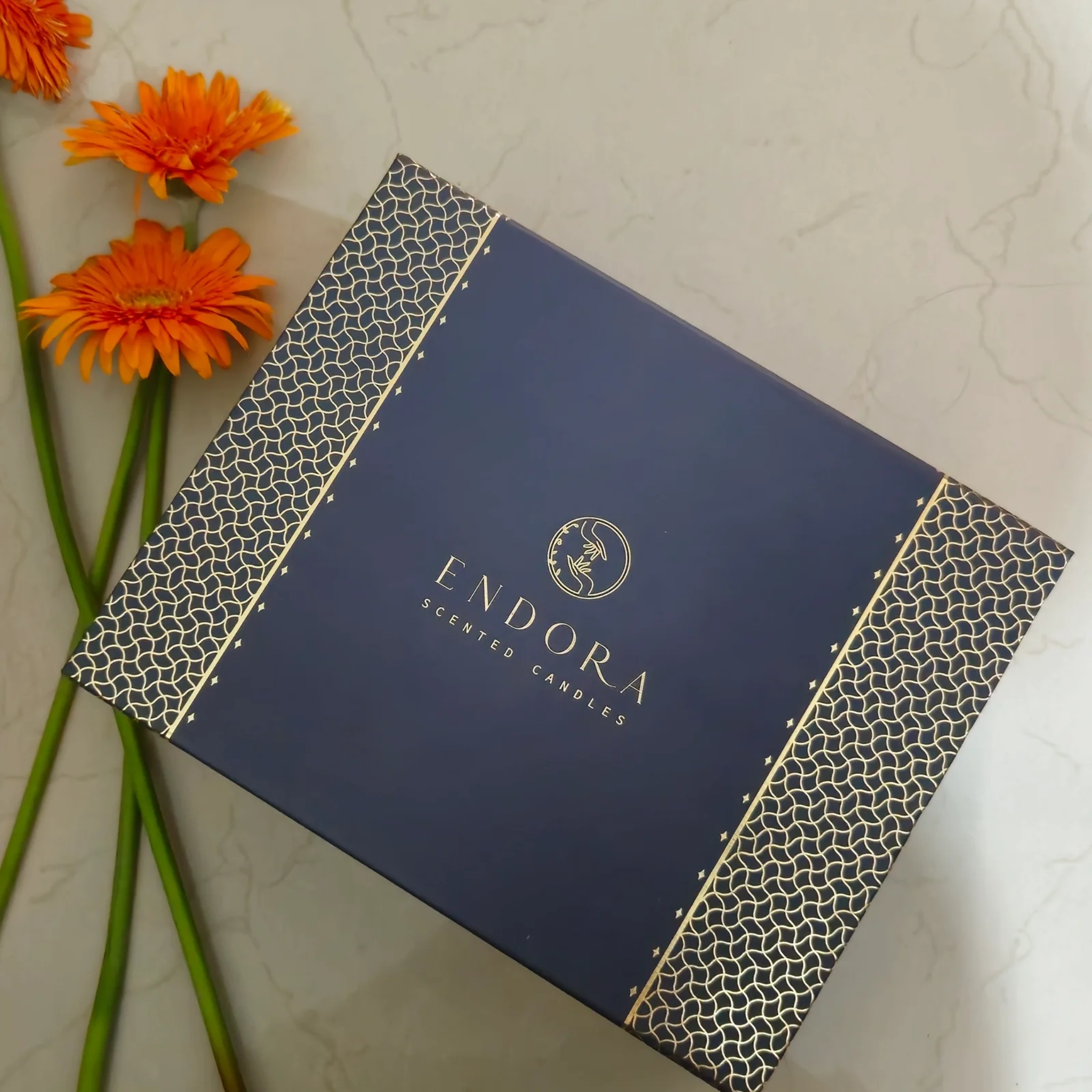 Endora Signature gold candle + Diffuser set by Endora Scented Candles | Tooffi