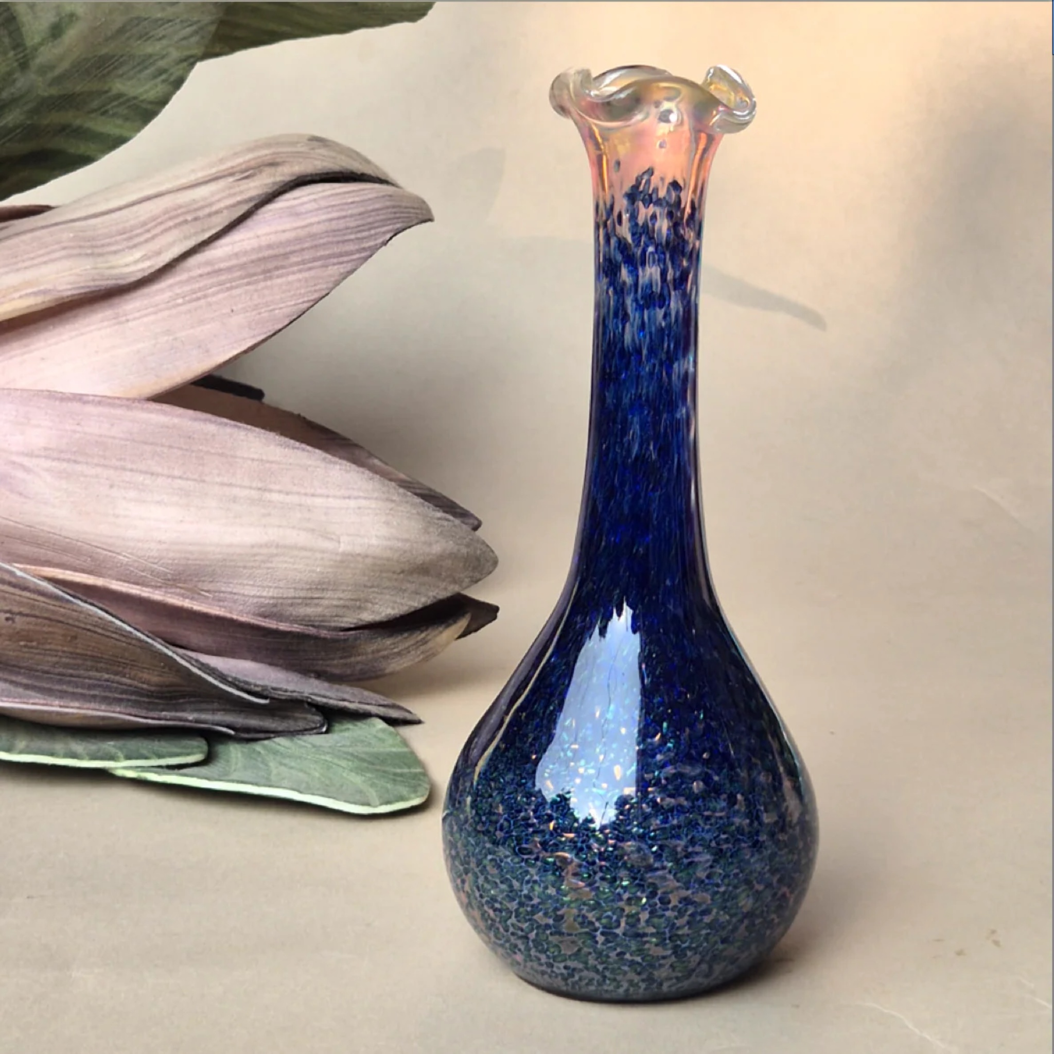Bloom Art Holder -Blue Galaxy by RUSTIC HORSE GLASS STUDIO | Tooffi
