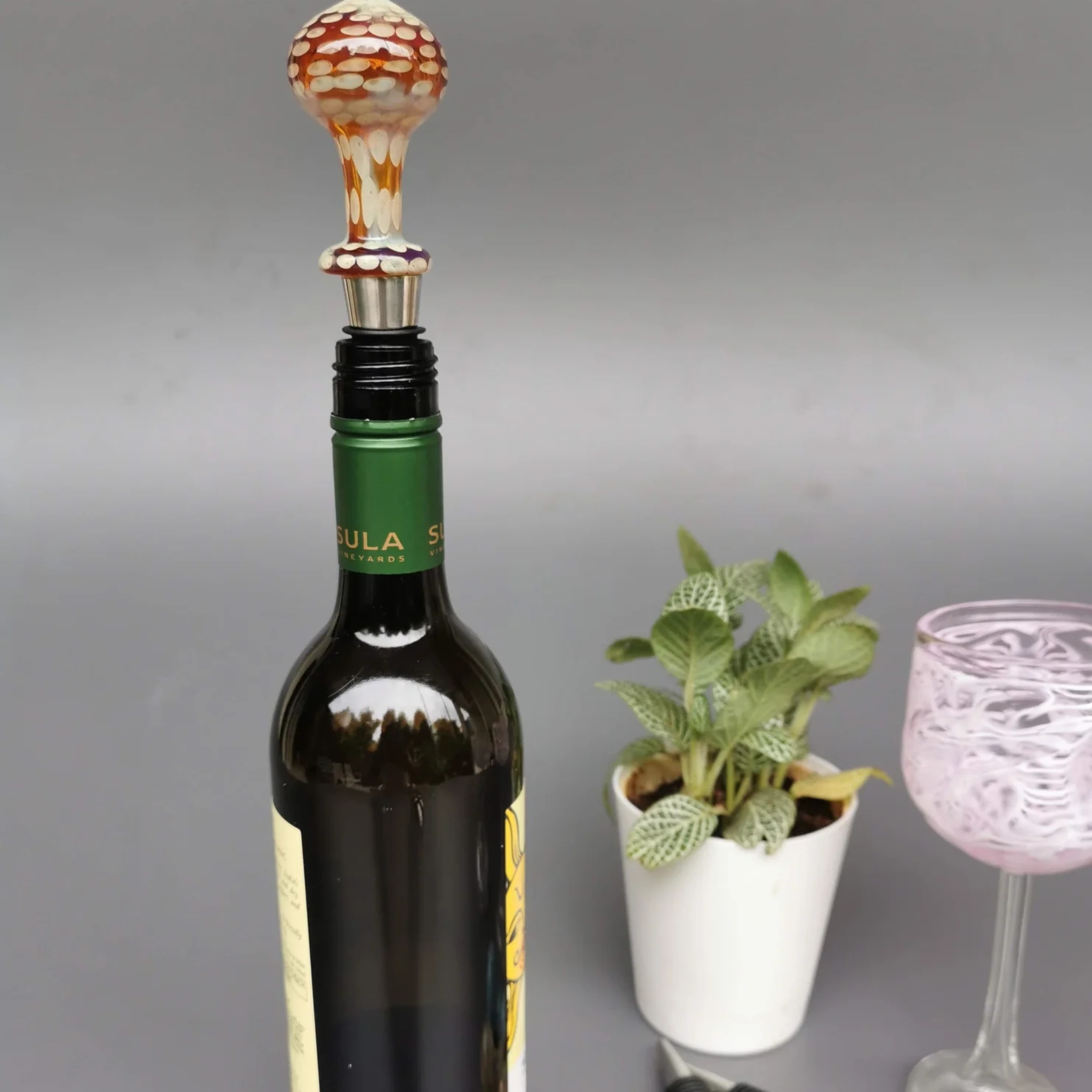 Tanaro Handblown Glass Wine Stoppers by RUSTIC HORSE GLASS STUDIO | Tooffi