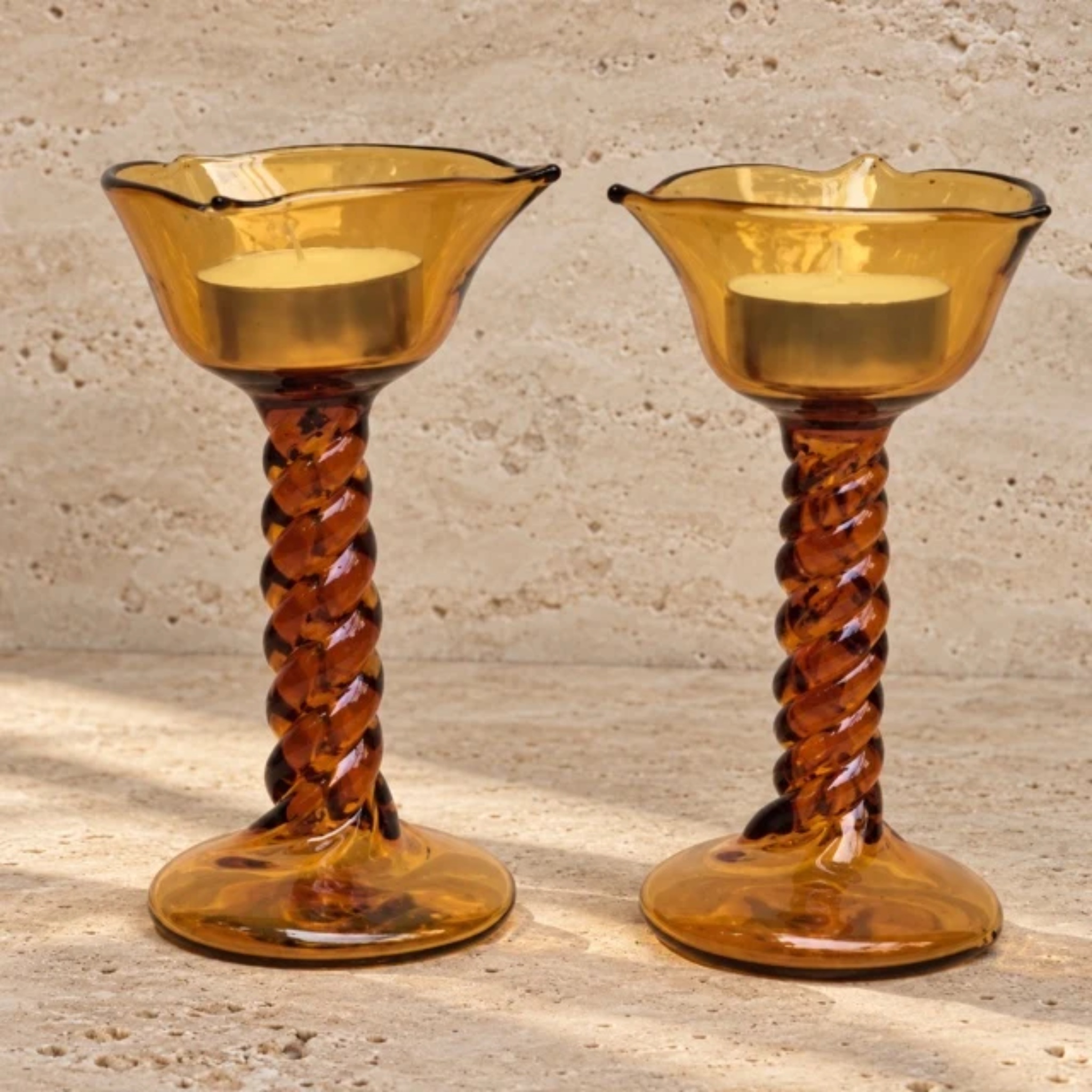 Amber Vine Diya - The Ritual Light by RUSTIC HORSE GLASS STUDIO | Tooffi