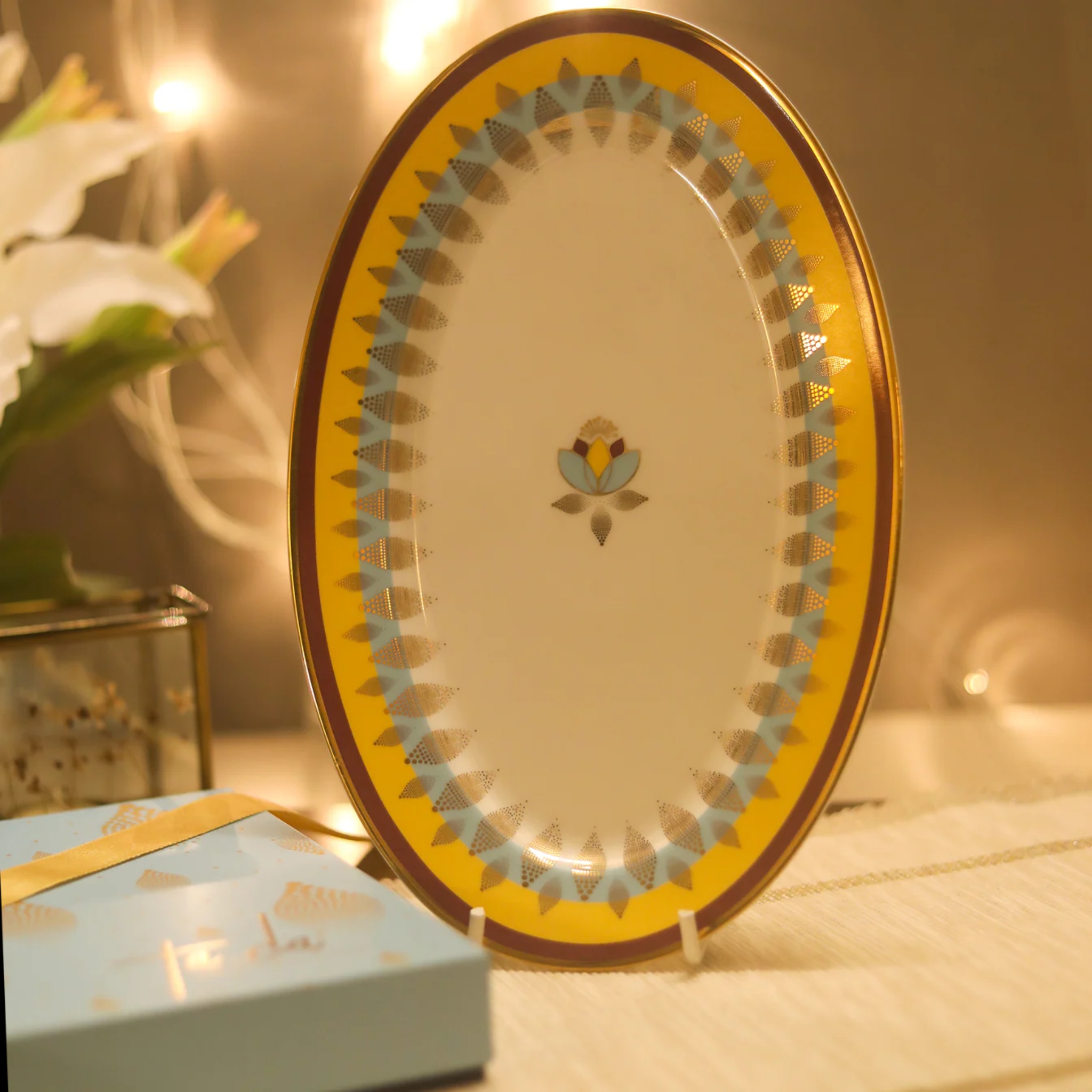 the sea of sansara - oval platter gift box set by urbankart - ta.da tableware | Tooffi