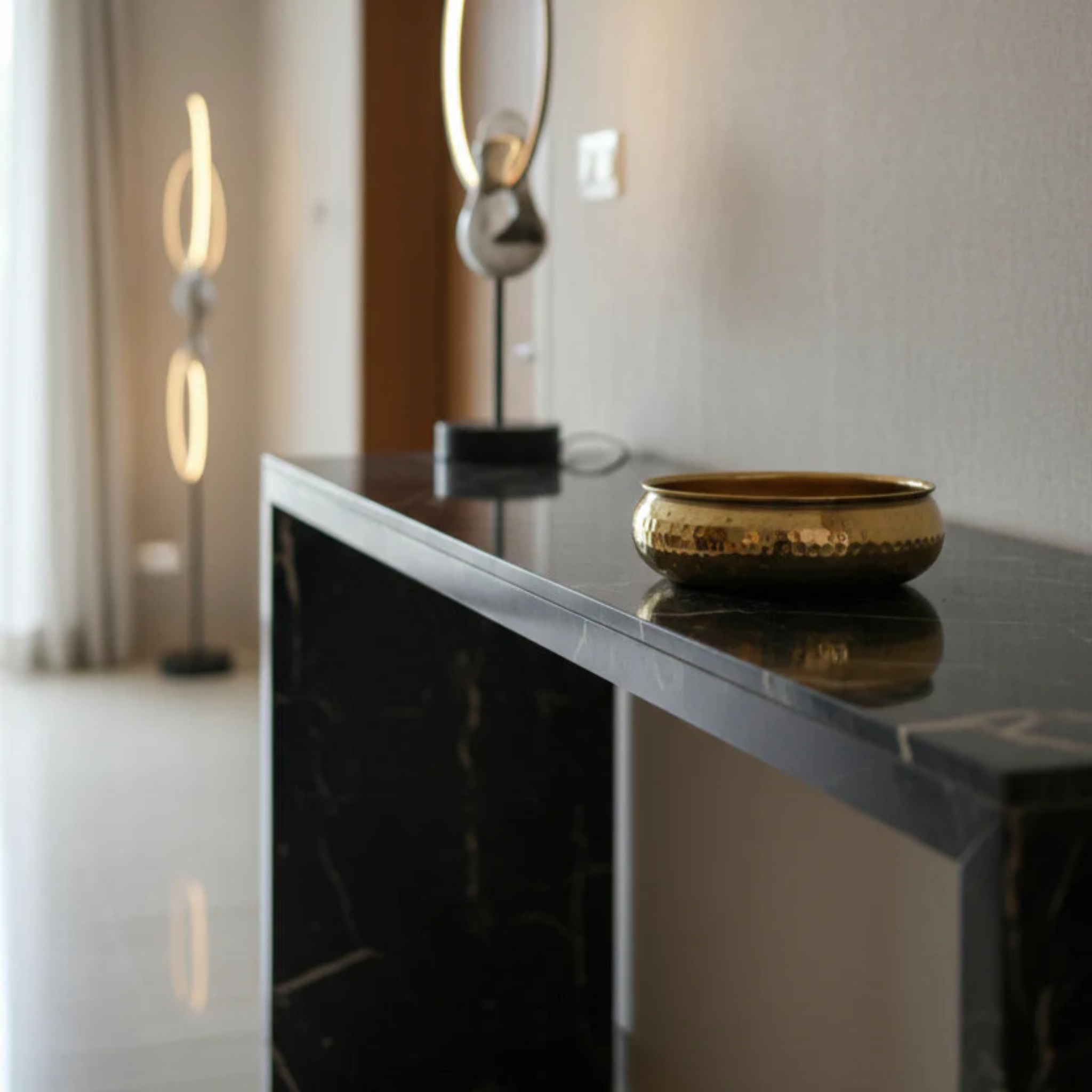 Taksh - Hammered Brass Decor Bowl by nivarah | Tooffi