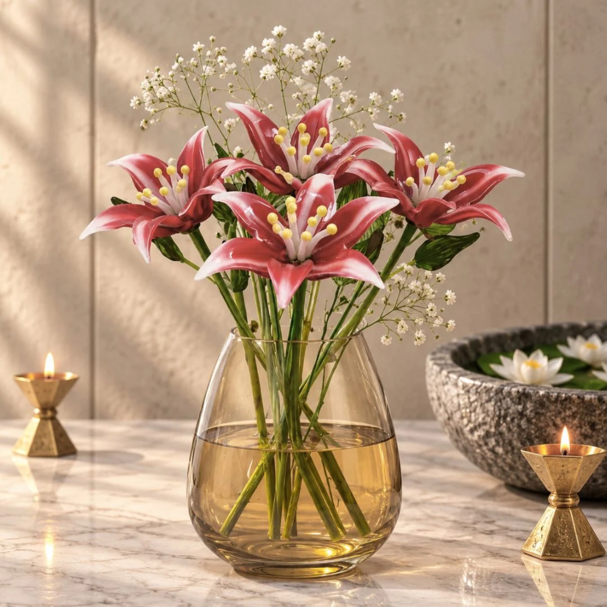 Scarlet Quintet – The Bouquet by RUSTIC HORSE GLASS STUDIO | Tooffi