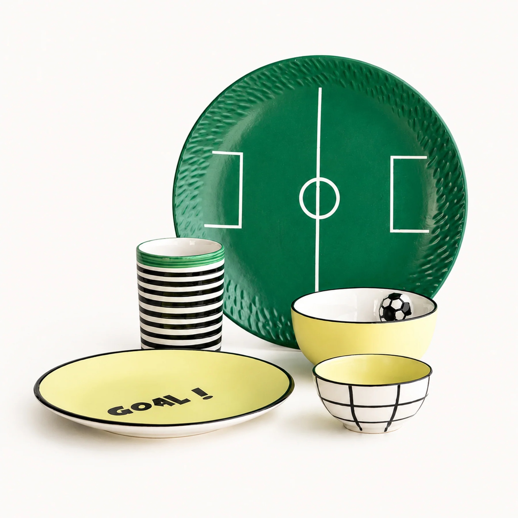 Handmade Football Dinner Set (set of 5) by nira's ceramics | Tooffi
