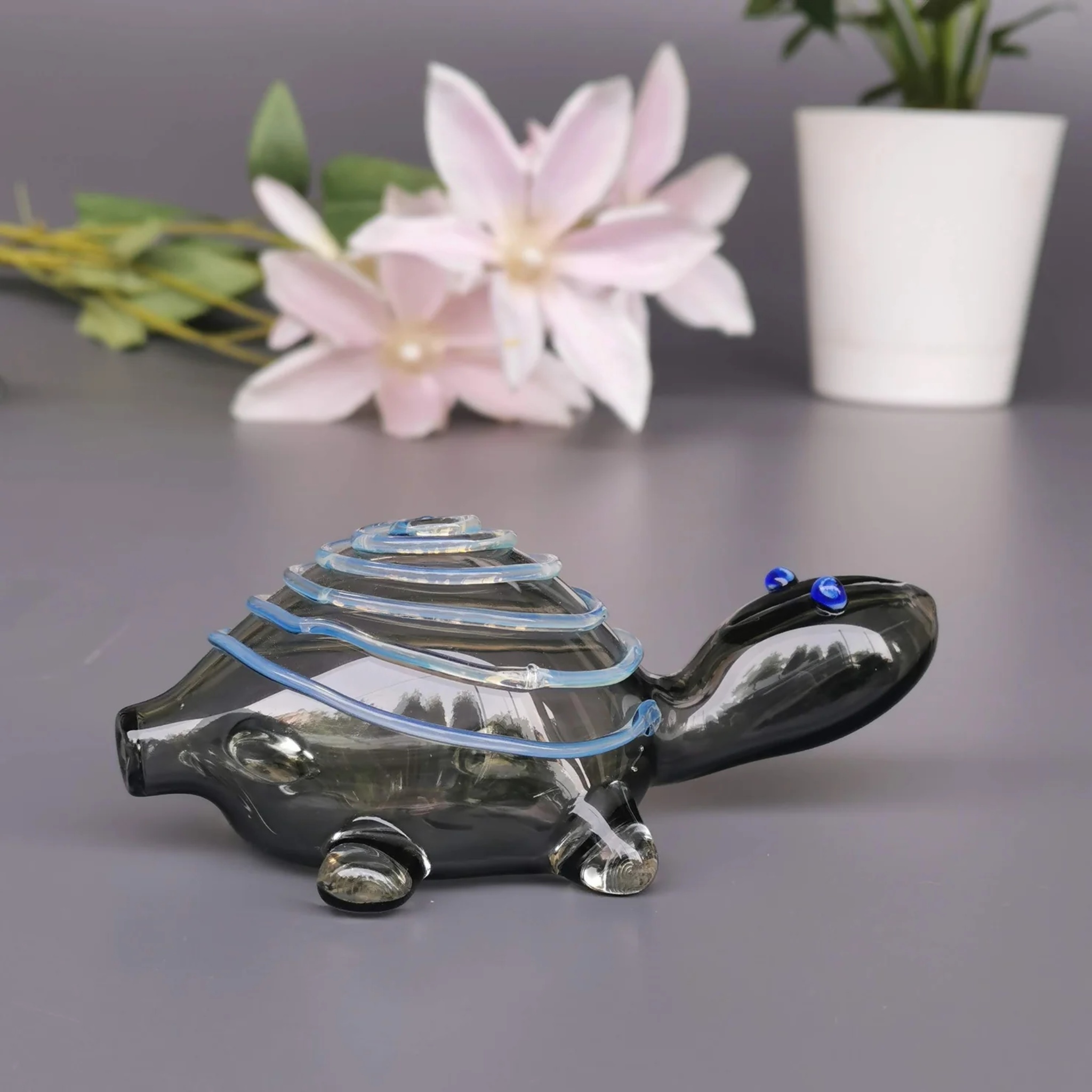 Good Luck Glass Turtles- Grey by RUSTIC HORSE GLASS STUDIO | Tooffi