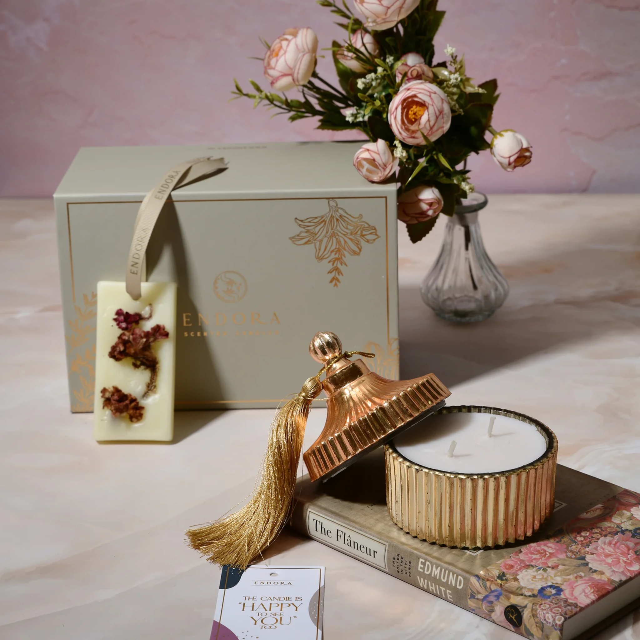 TASSEL LID JAR + WAX TABLET by Endora Scented Candles | Tooffi