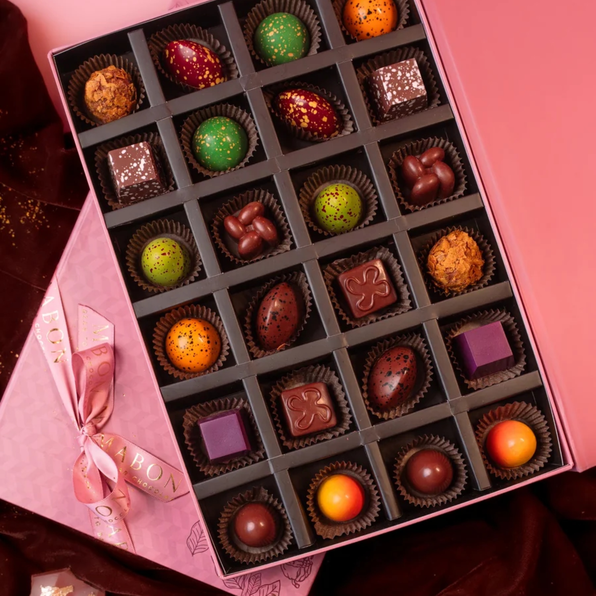 Luxury Chocolate Bonbons (Box of 24) by Mabon Chocolates | Tooffi