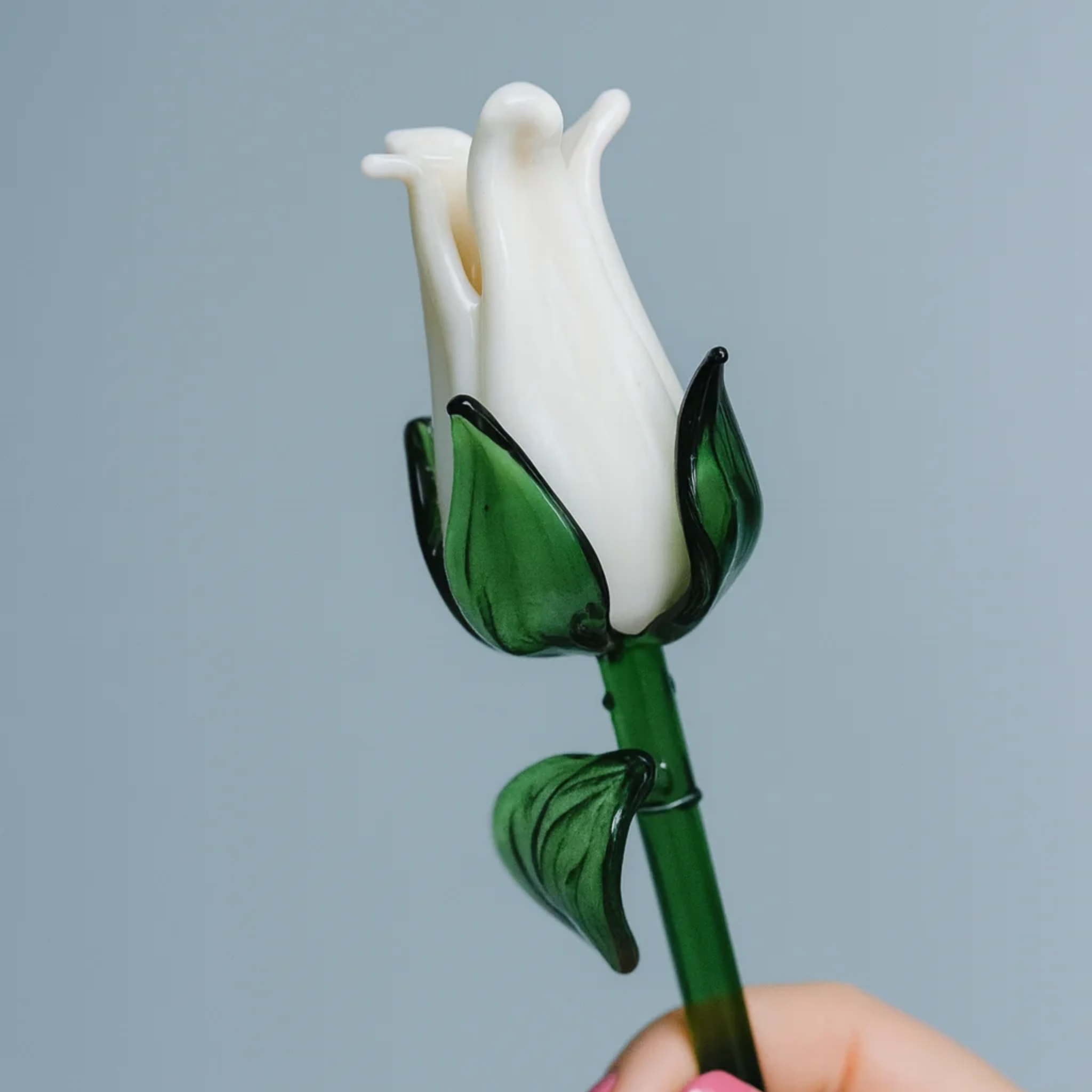 Handblown Glass Art Floral Bouquet with 3 flowers & Vase by RUSTIC HORSE GLASS STUDIO | Tooffi