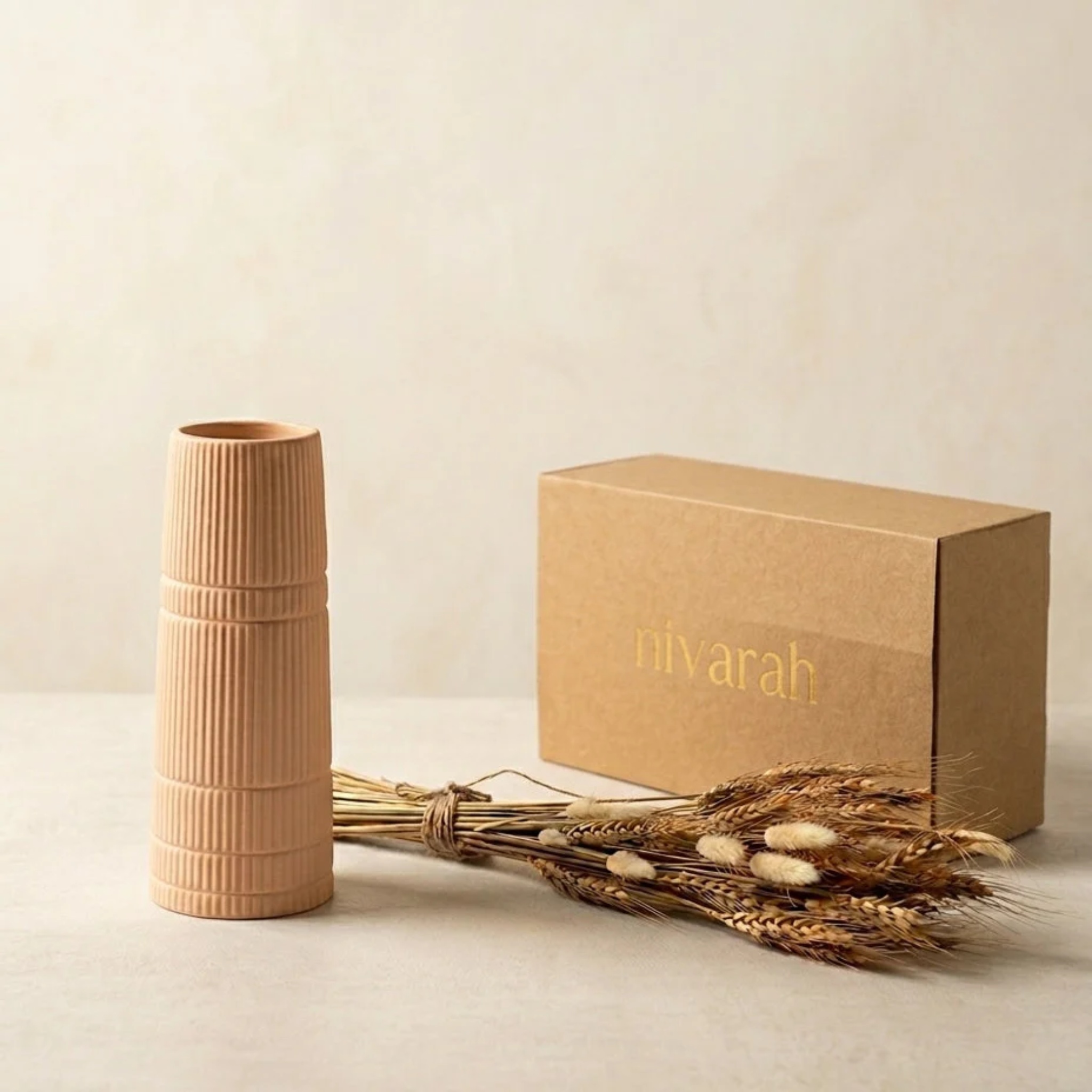 Linea Vase Sand and Flowers Set - Single(Large) by nivarah | Tooffi