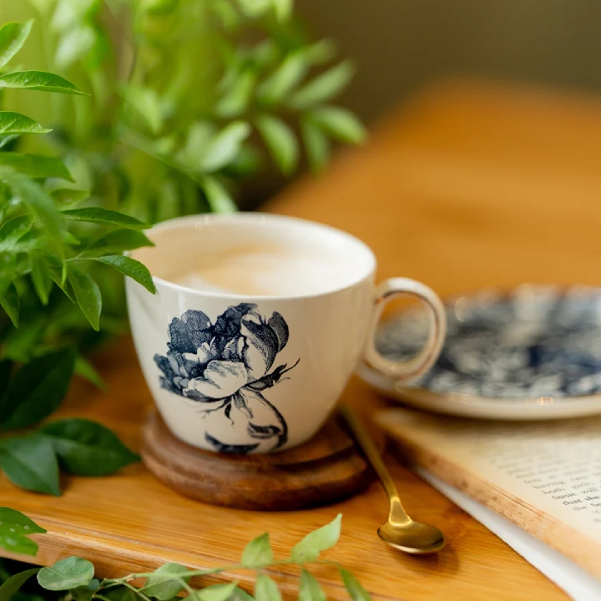 NeoBloom mug with wooden coaster(1 Piece) by nira's ceramics | Tooffi