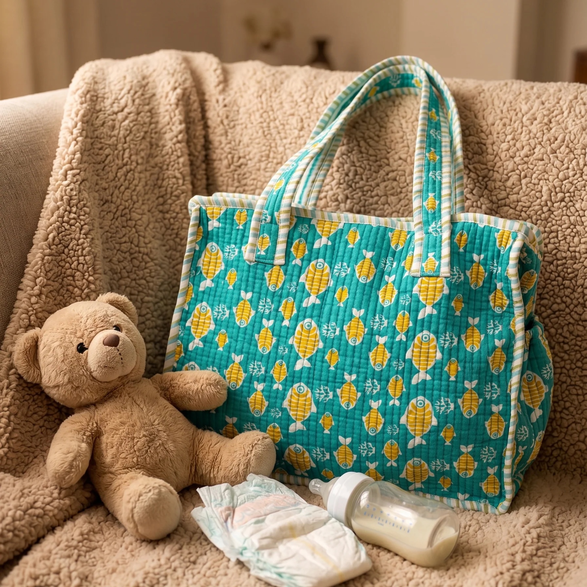 Yellow Fish Kids Essential Bag Set by Aenak Studios | Tooffi