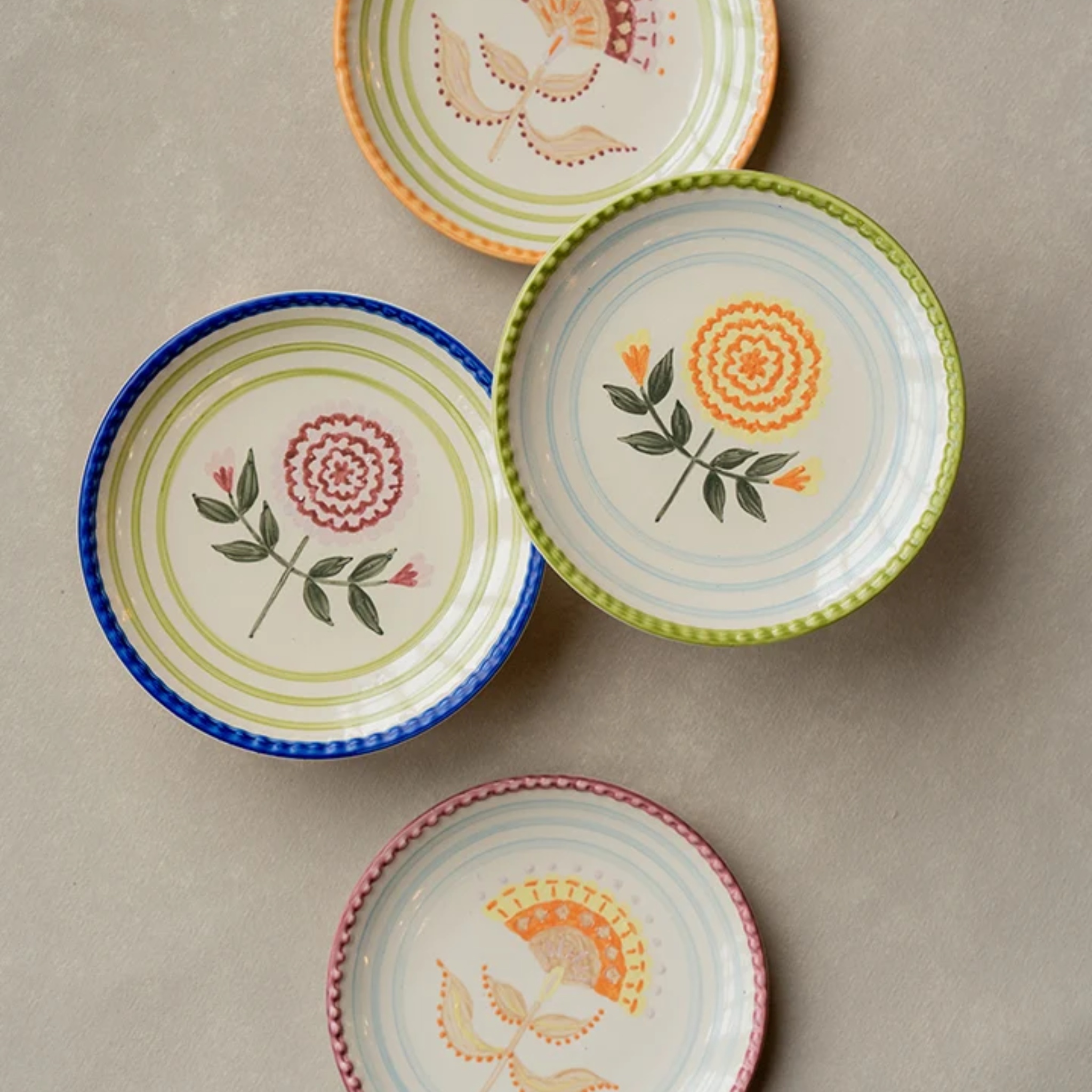 Mira Appetizer plates ( set of 4) by nira's ceramics | Tooffi