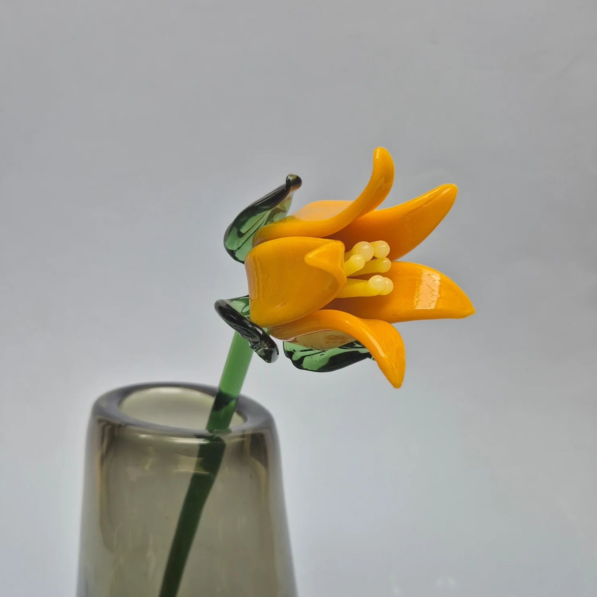 Tinsel Lily Glass Flower Stem - Yellow by RUSTIC HORSE GLASS STUDIO | Tooffi