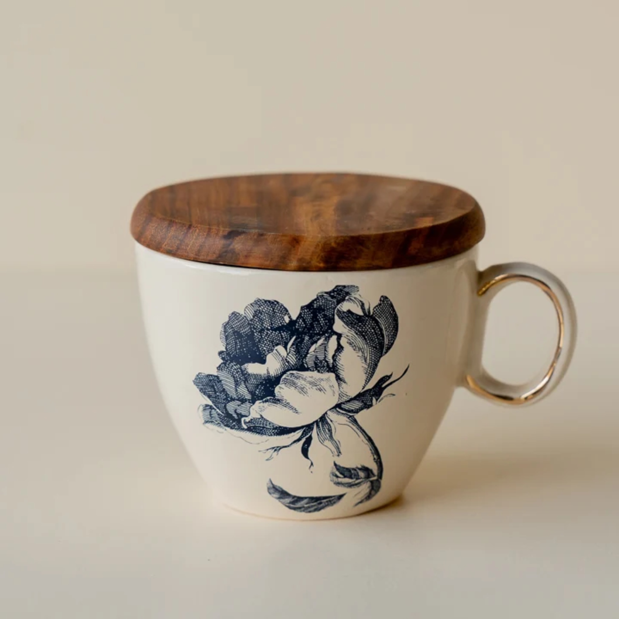 NeoBloom mug with wooden coaster(1 Piece) by nira's ceramics | Tooffi