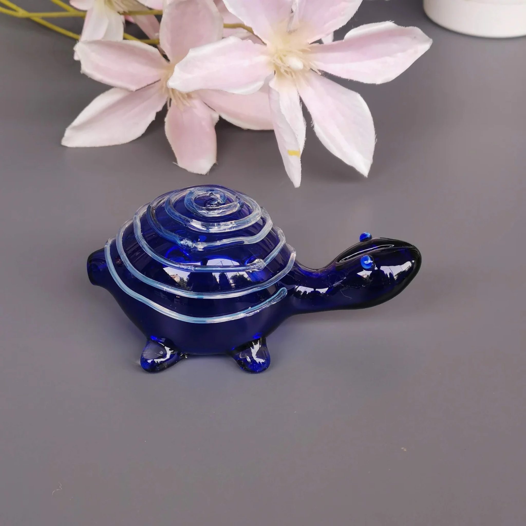 Good Luck Glass Turtles- Brilliant Blue by RUSTIC HORSE GLASS STUDIO | Tooffi