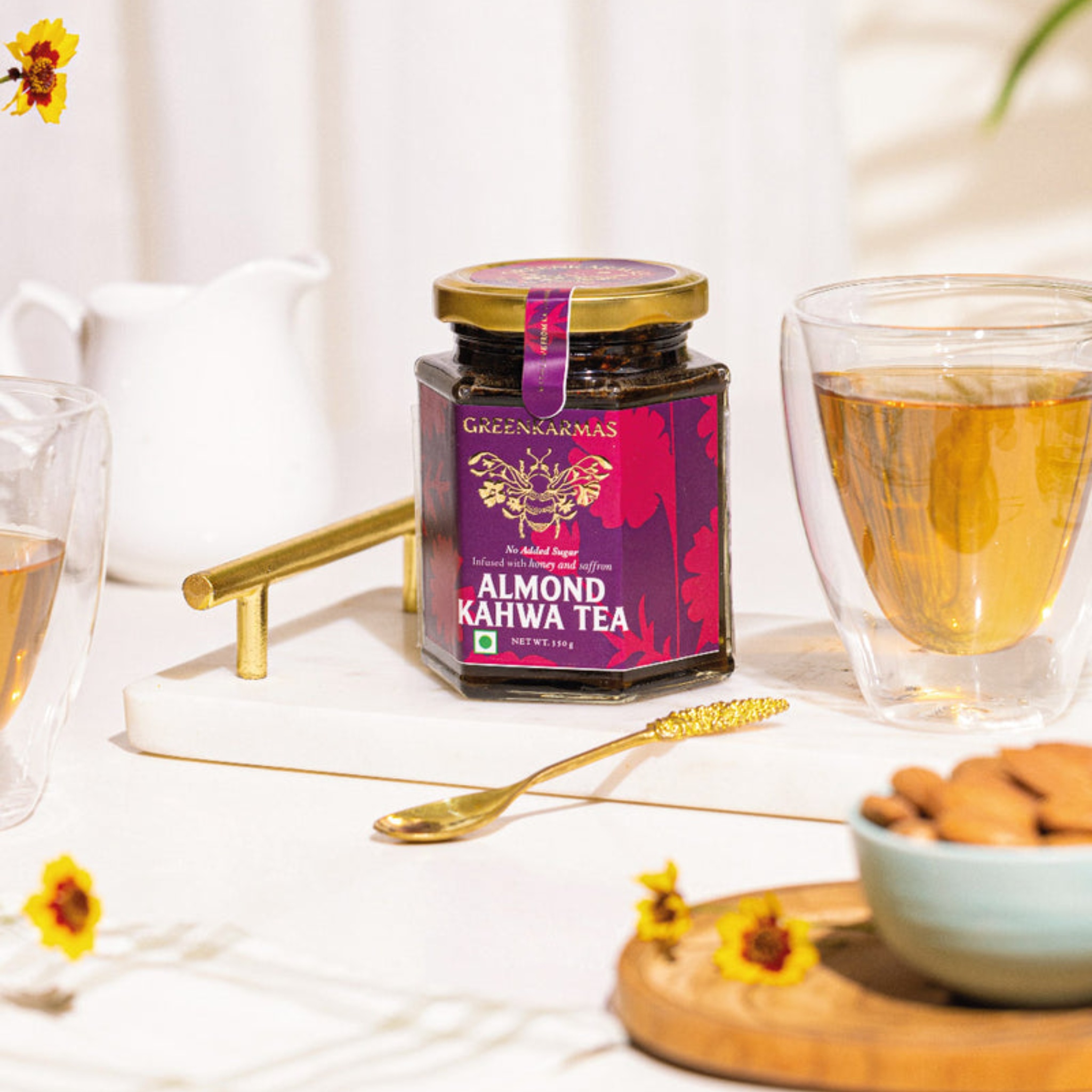 Almond Kahwa Tea- Ayurvedic by GreenKarmas | Tooffi