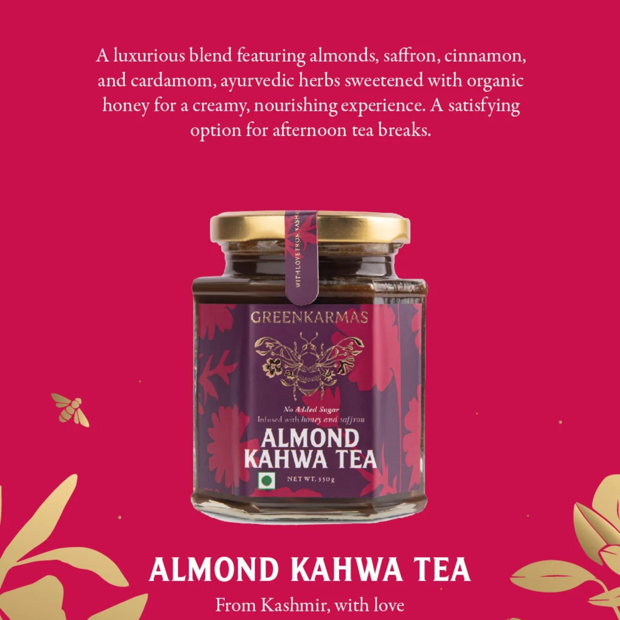 Almond Kahwa Tea- Ayurvedic by GreenKarmas | Tooffi