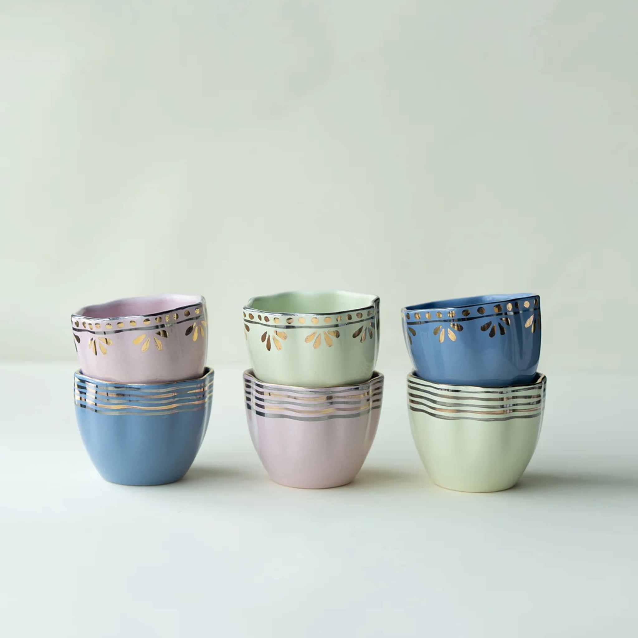 Spring glass (set of 6) by nira's ceramics | Tooffi