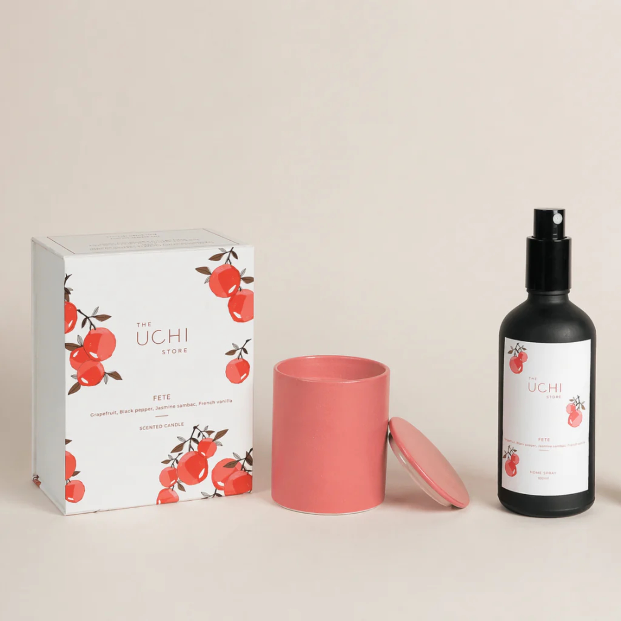 Ceramic candle and home spray bundle by The Uchi Store | Tooffi