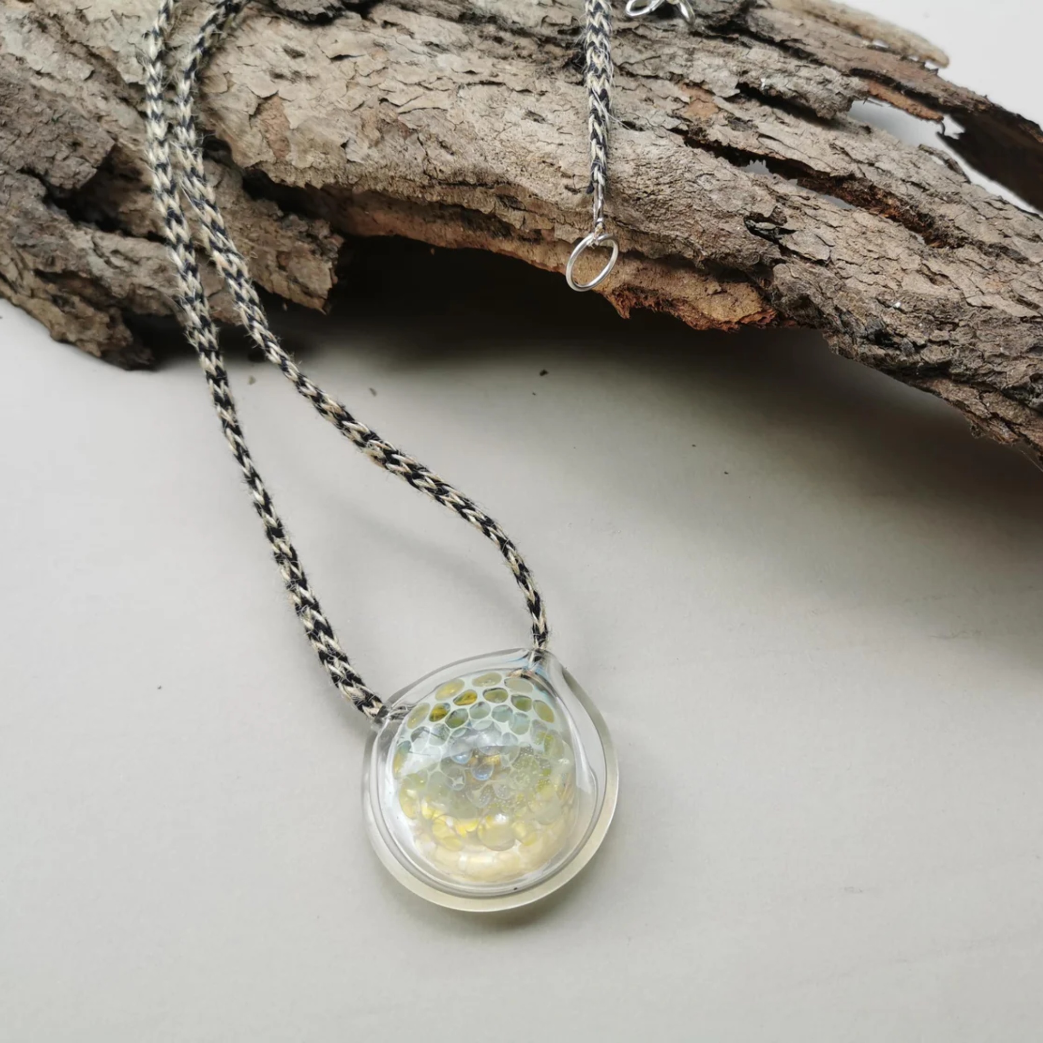 Earth Series Necklace - Misty Pearl by RUSTIC HORSE GLASS STUDIO | Tooffi