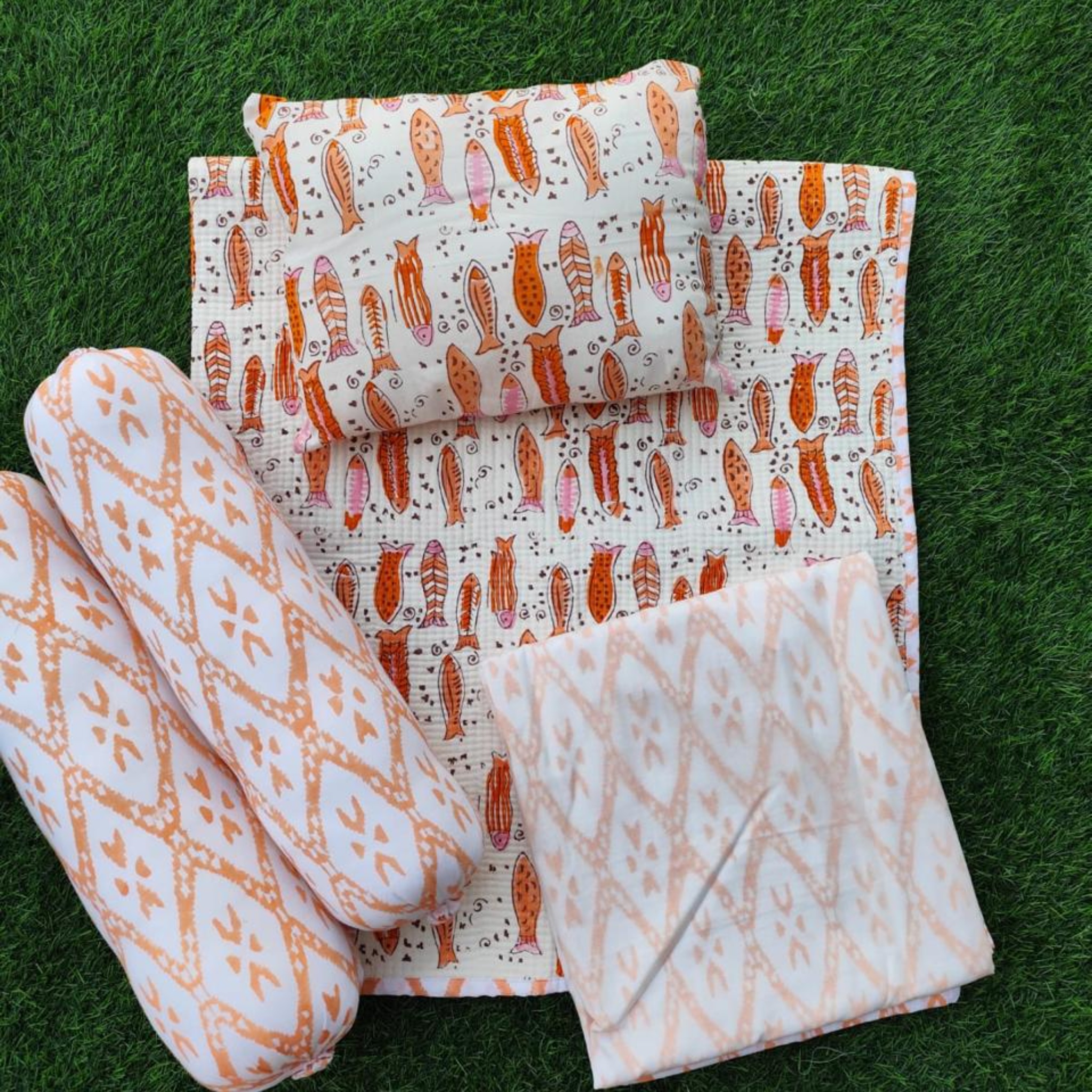Orange Fish Newborn Handcrafted Baby Kit Set by Aenak Studios | Tooffi
